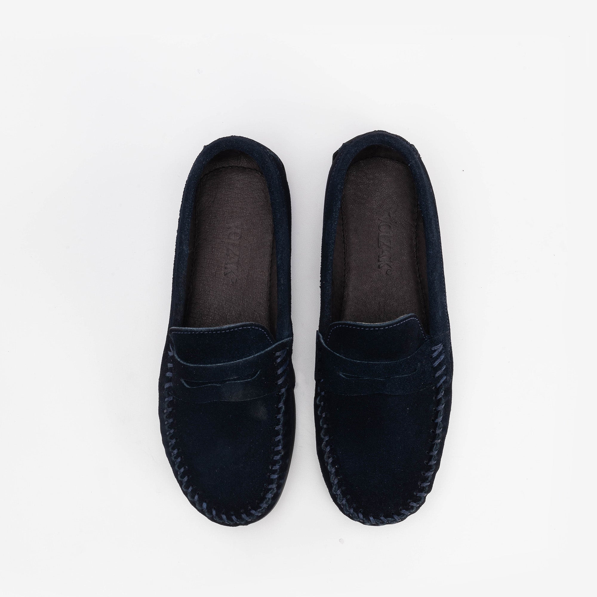 Volzak 01 Mocassin enfant en daim Bleu