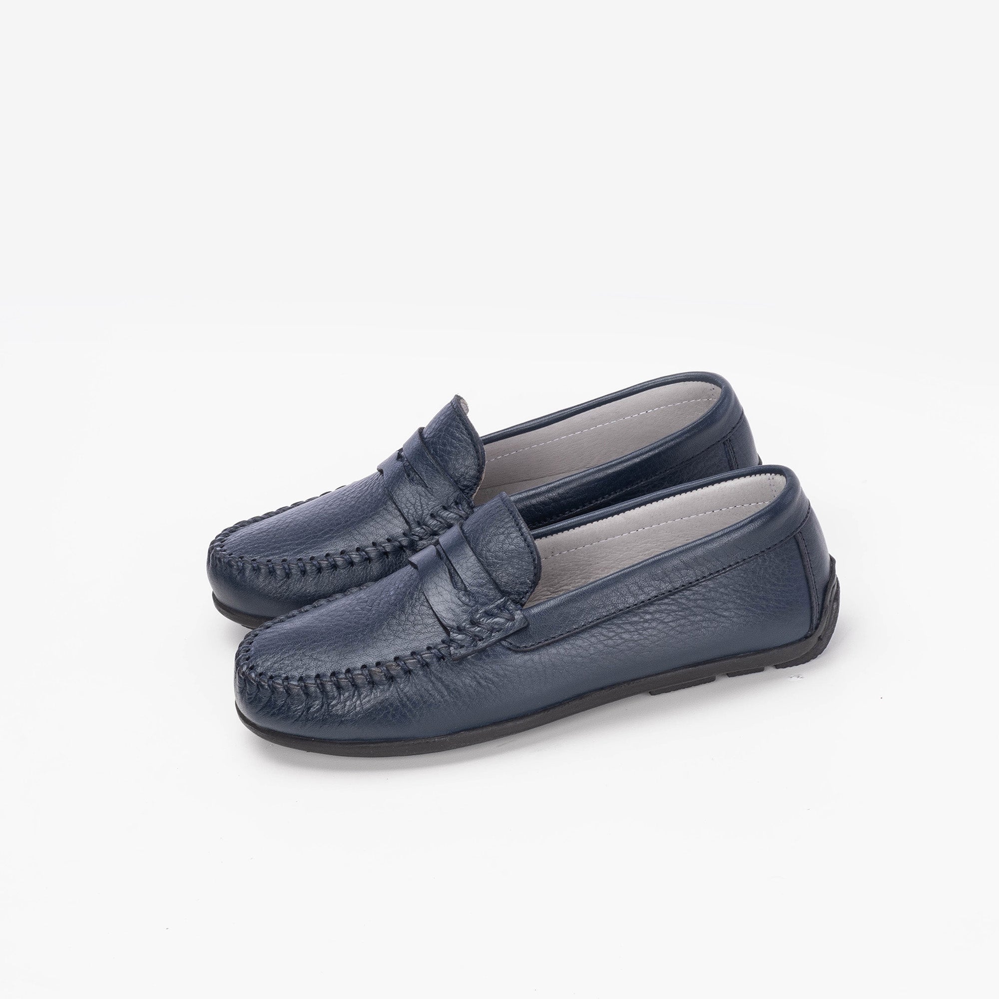 Volzak 01 Mocassin enfant en cuir Bleu
