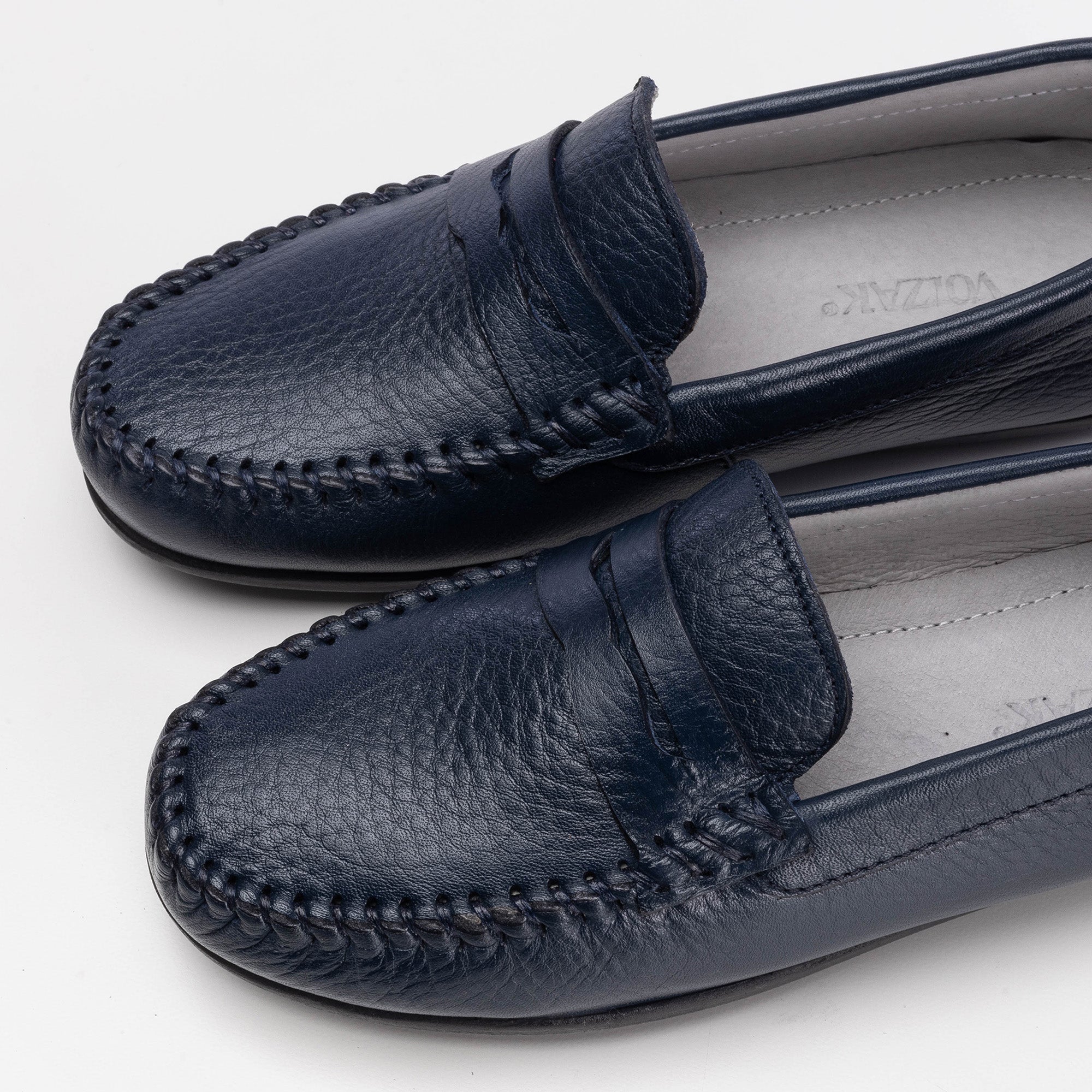 Volzak 01 Mocassin enfant en cuir Bleu