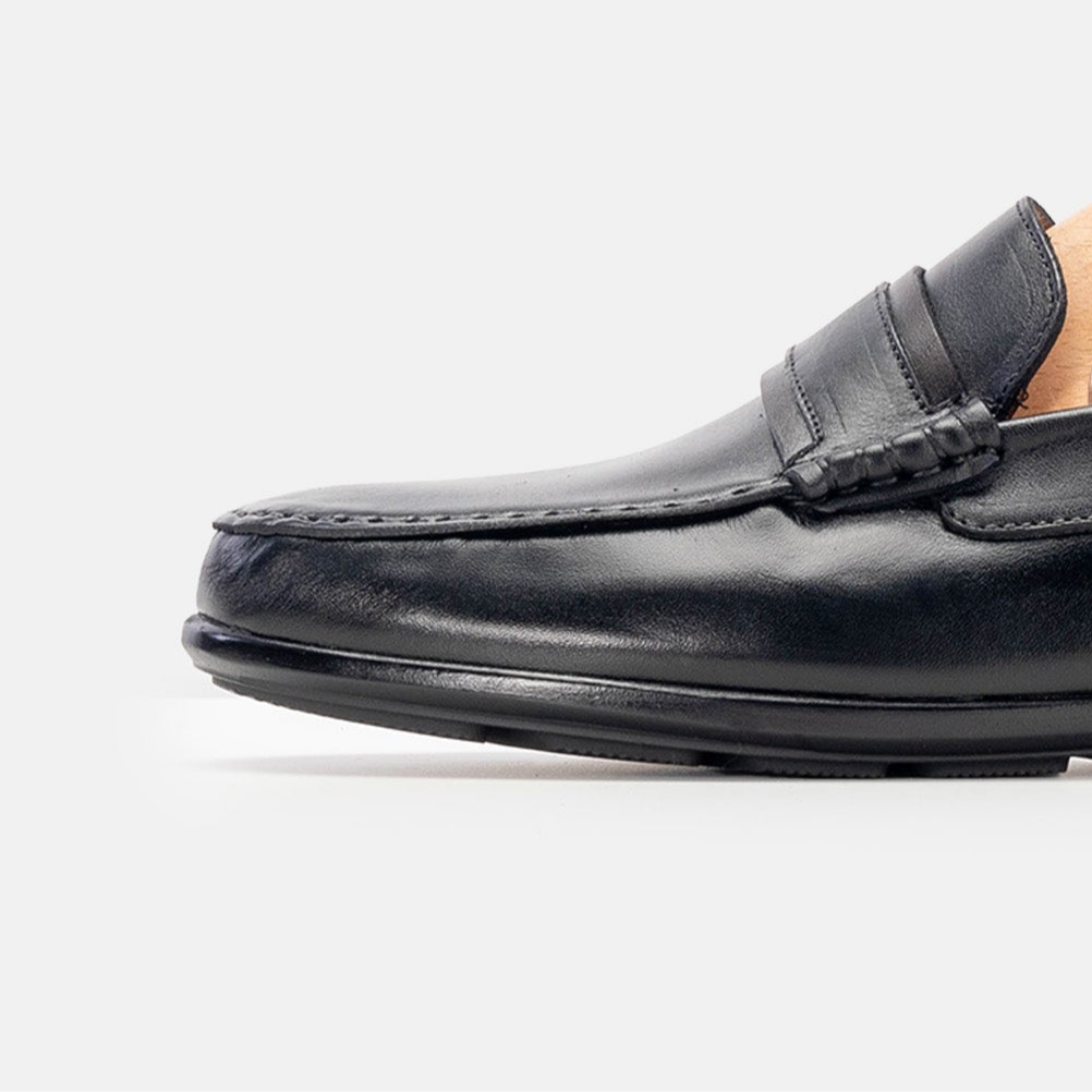 Volzak 5223 Mocassin en cuir noir