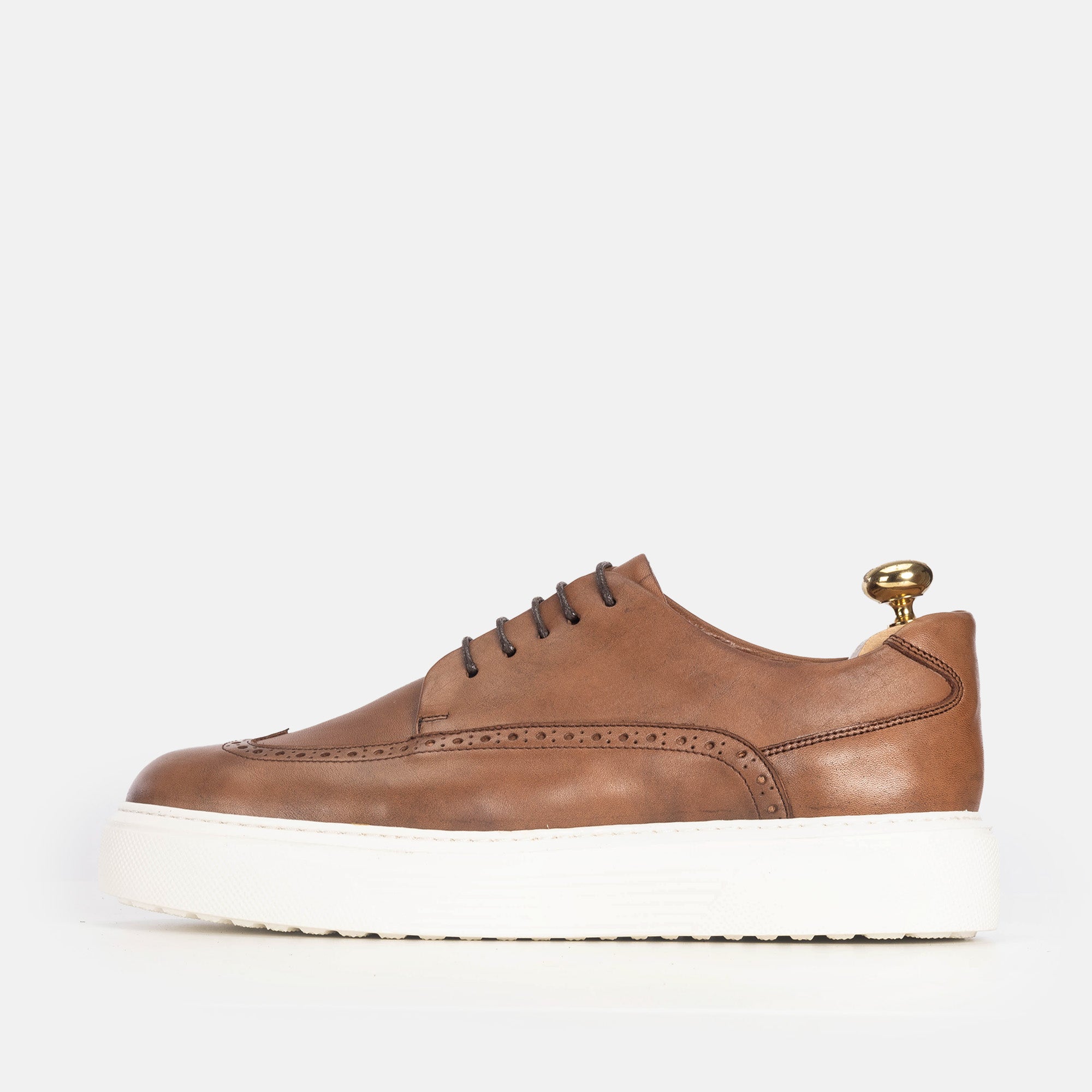 Volzak 5226 Basket en cuir marron vintage