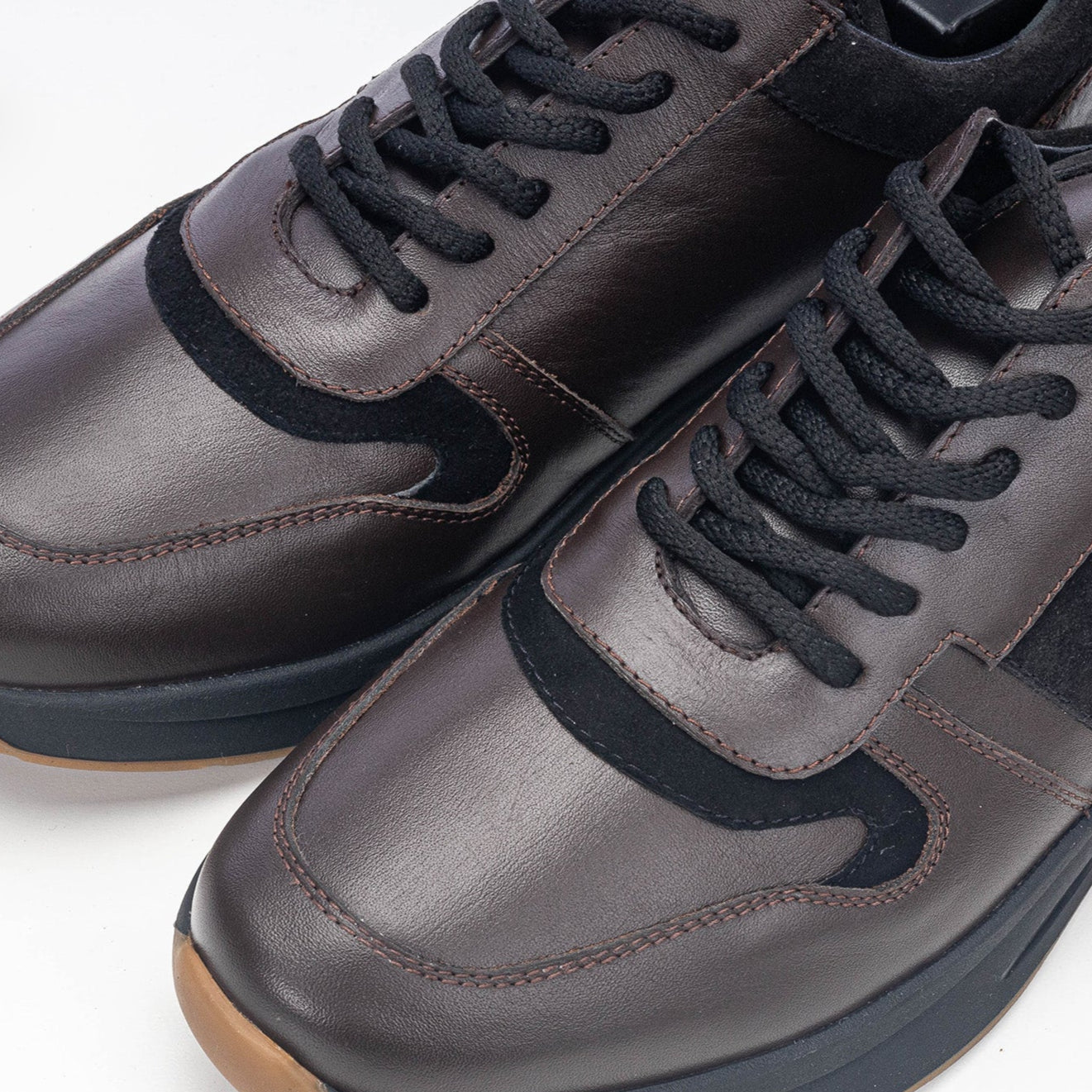 Volzak 3038 Leather Sneakers Brown Black