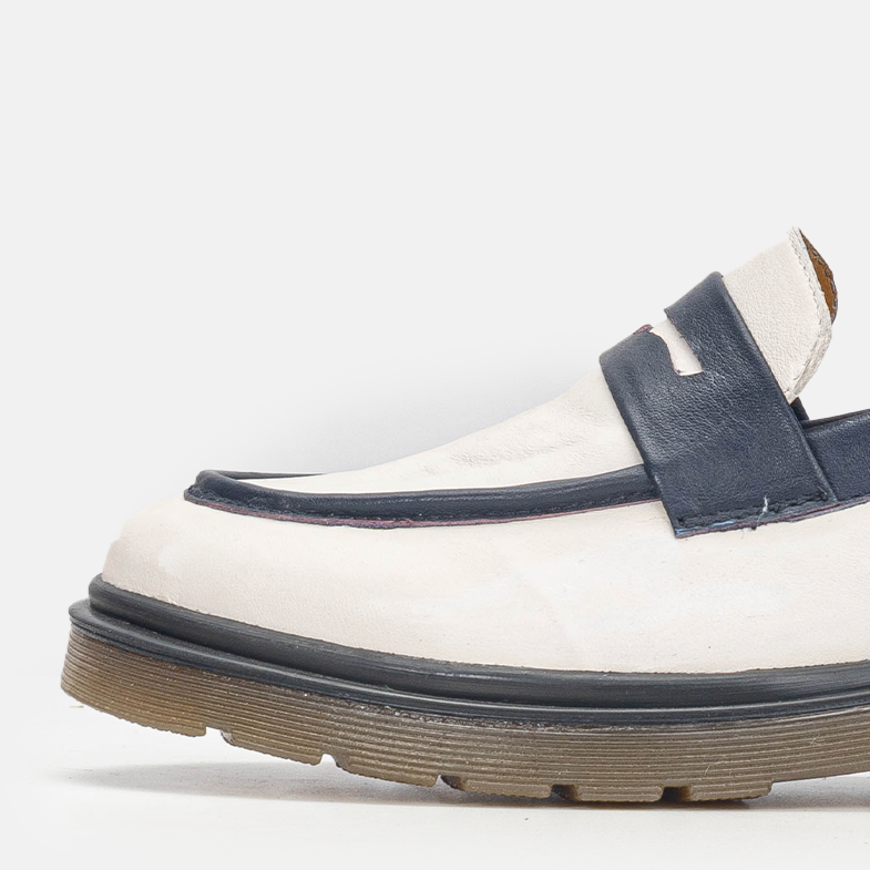 Volzak 422 Chaussure en cuir Beige Bleu