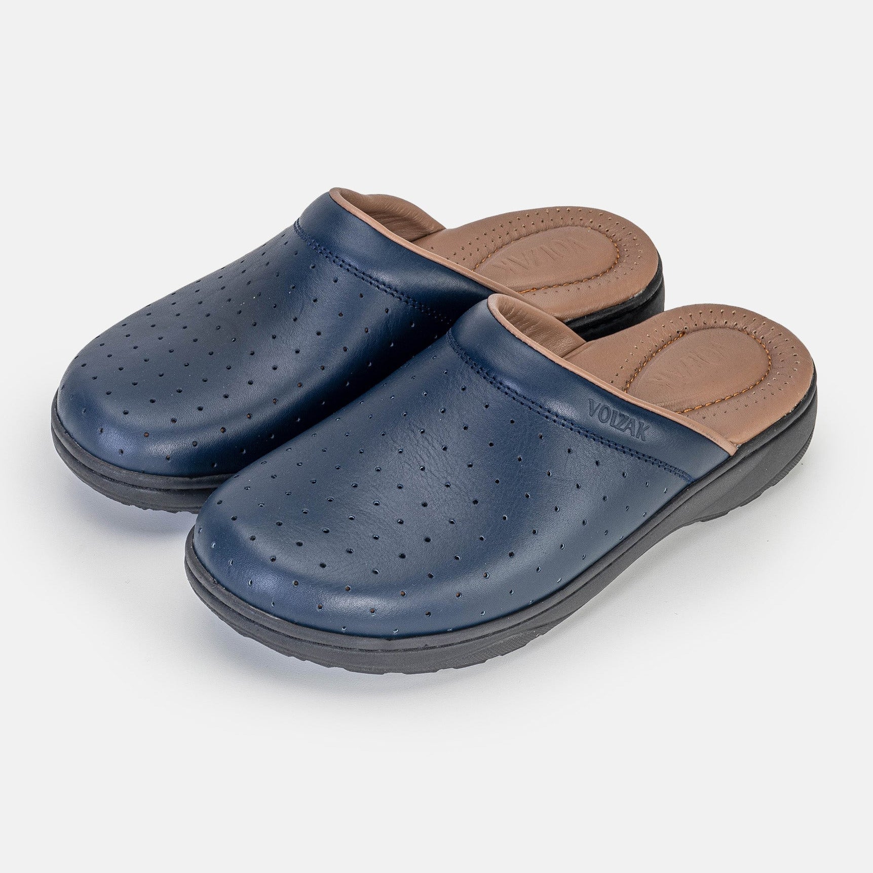 Volzak 015 Blue leather medical clog