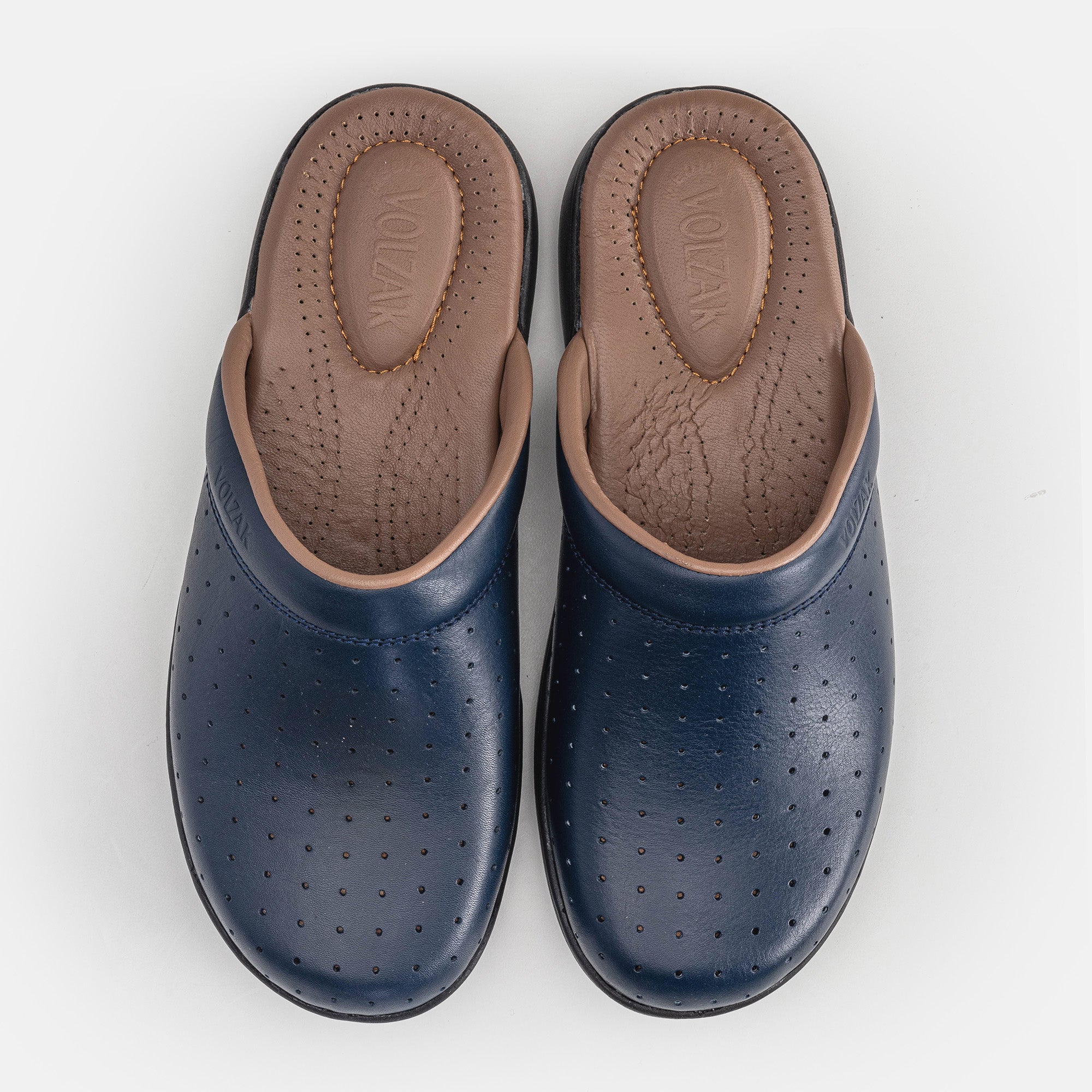 Volzak 015 Blue leather medical clog