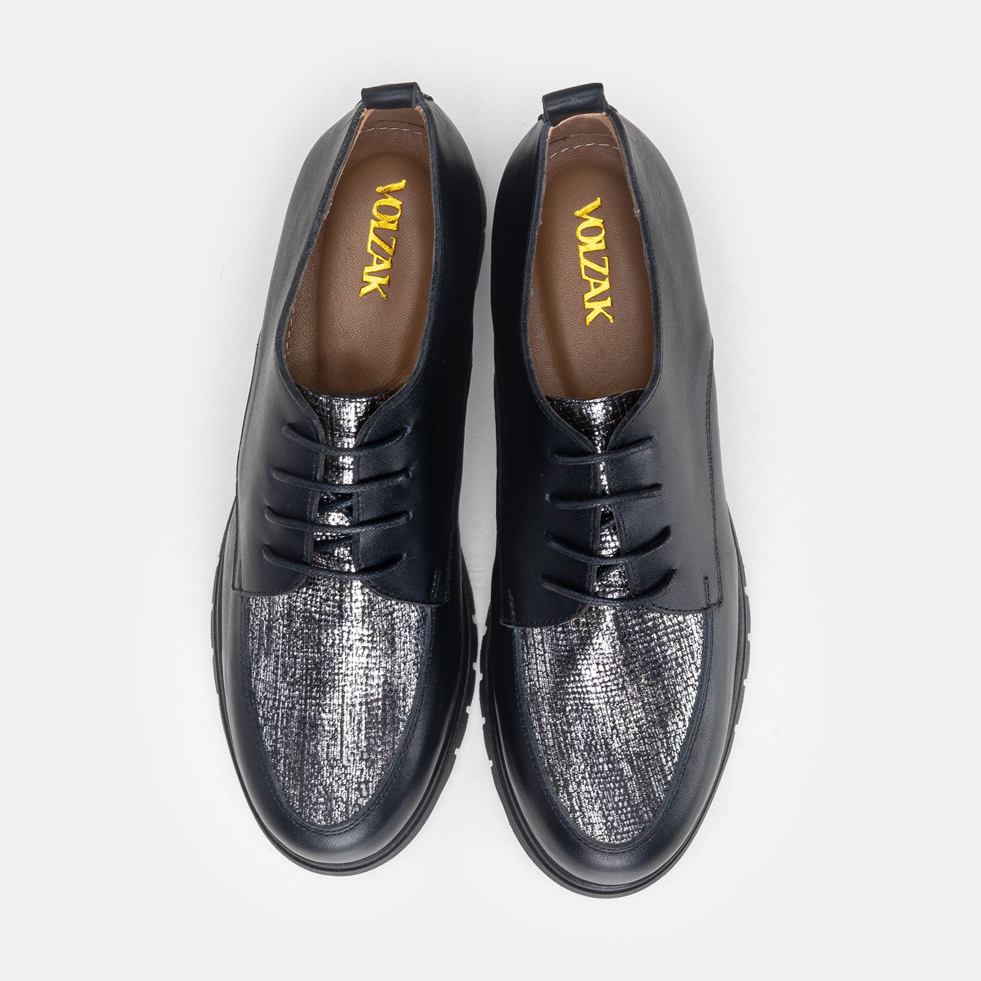 Volzak 2024 Chaussure en cuir Noir Argenté