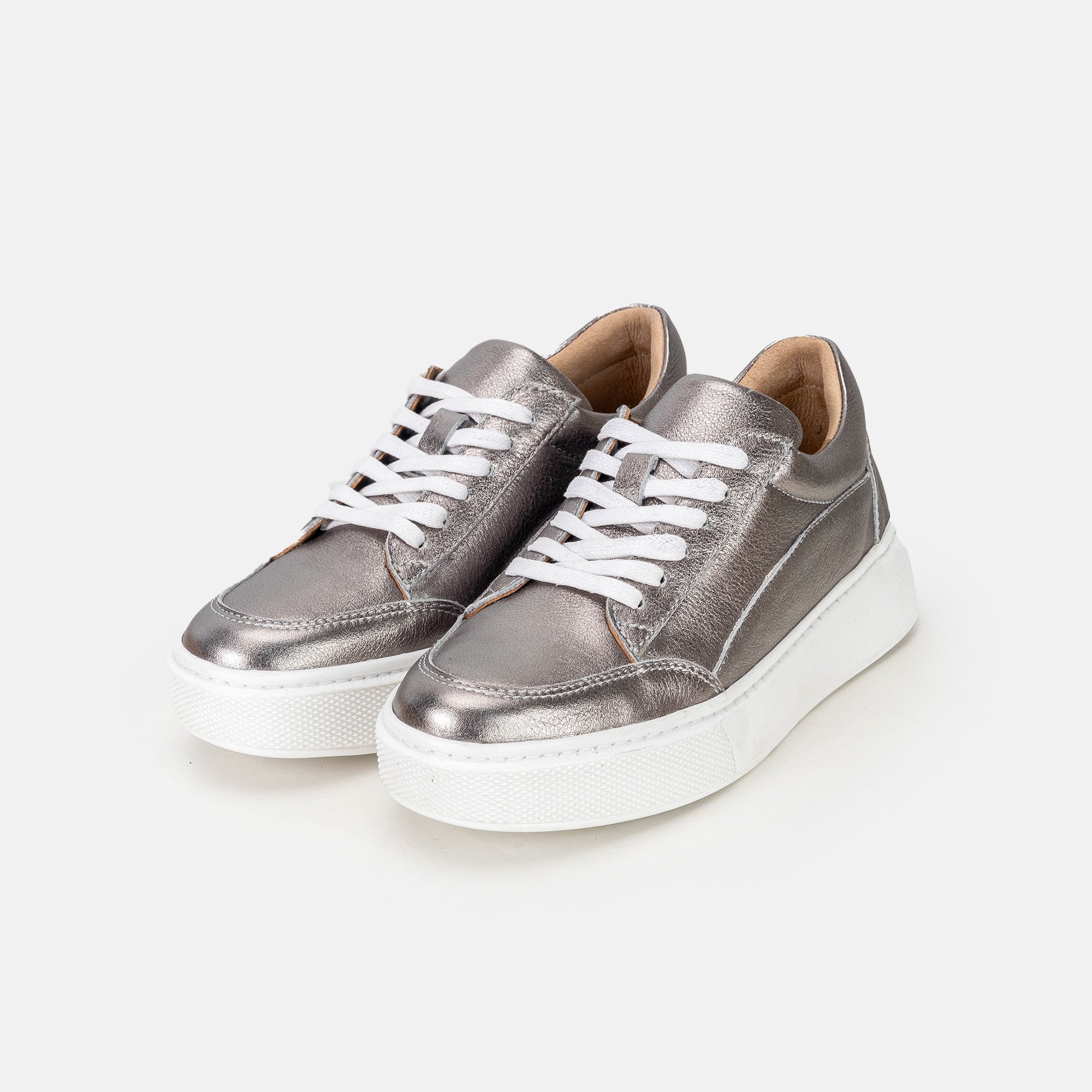 Volzak 2037 Basket en cuir Platinium