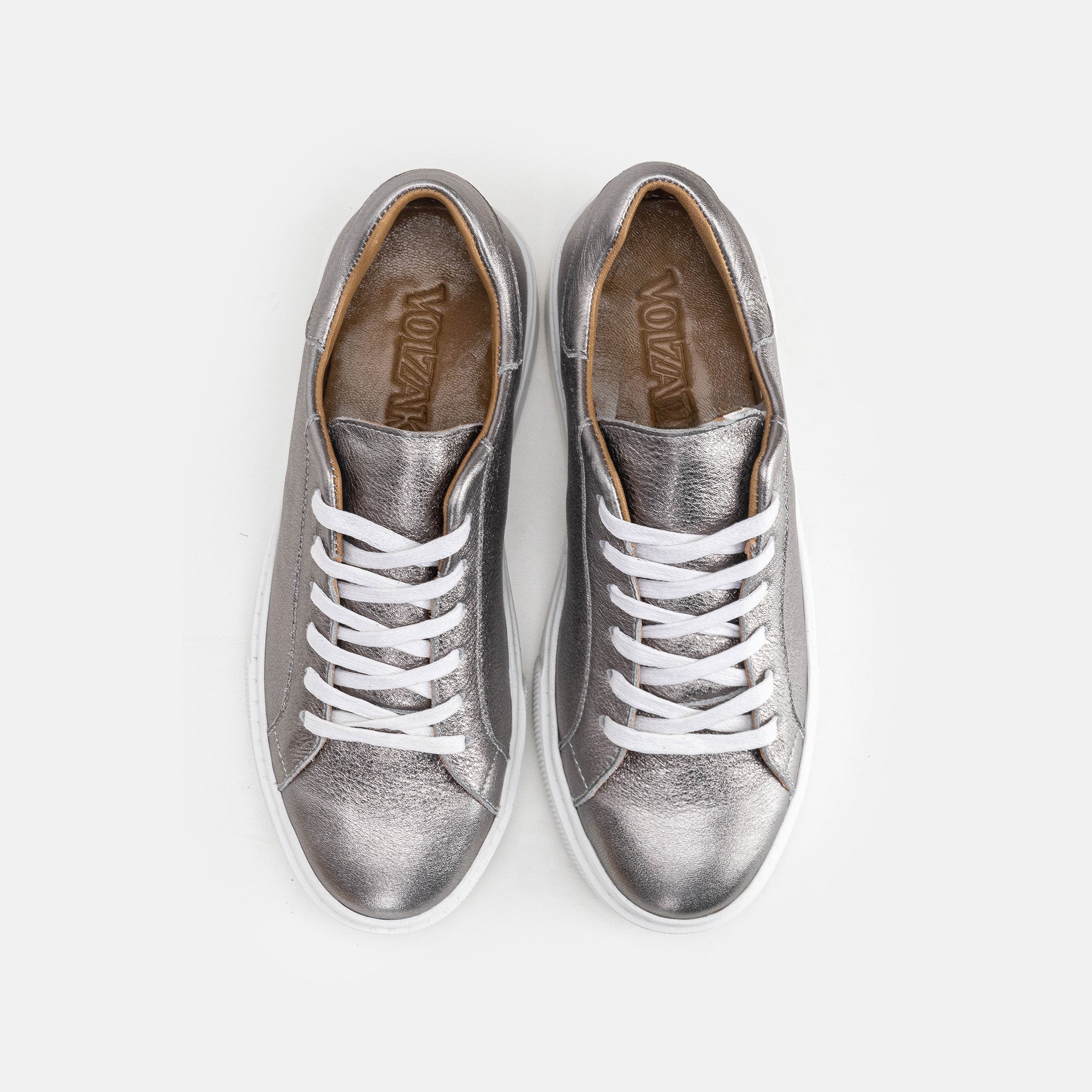 Volzak 2526 Basket en cuir Platinium