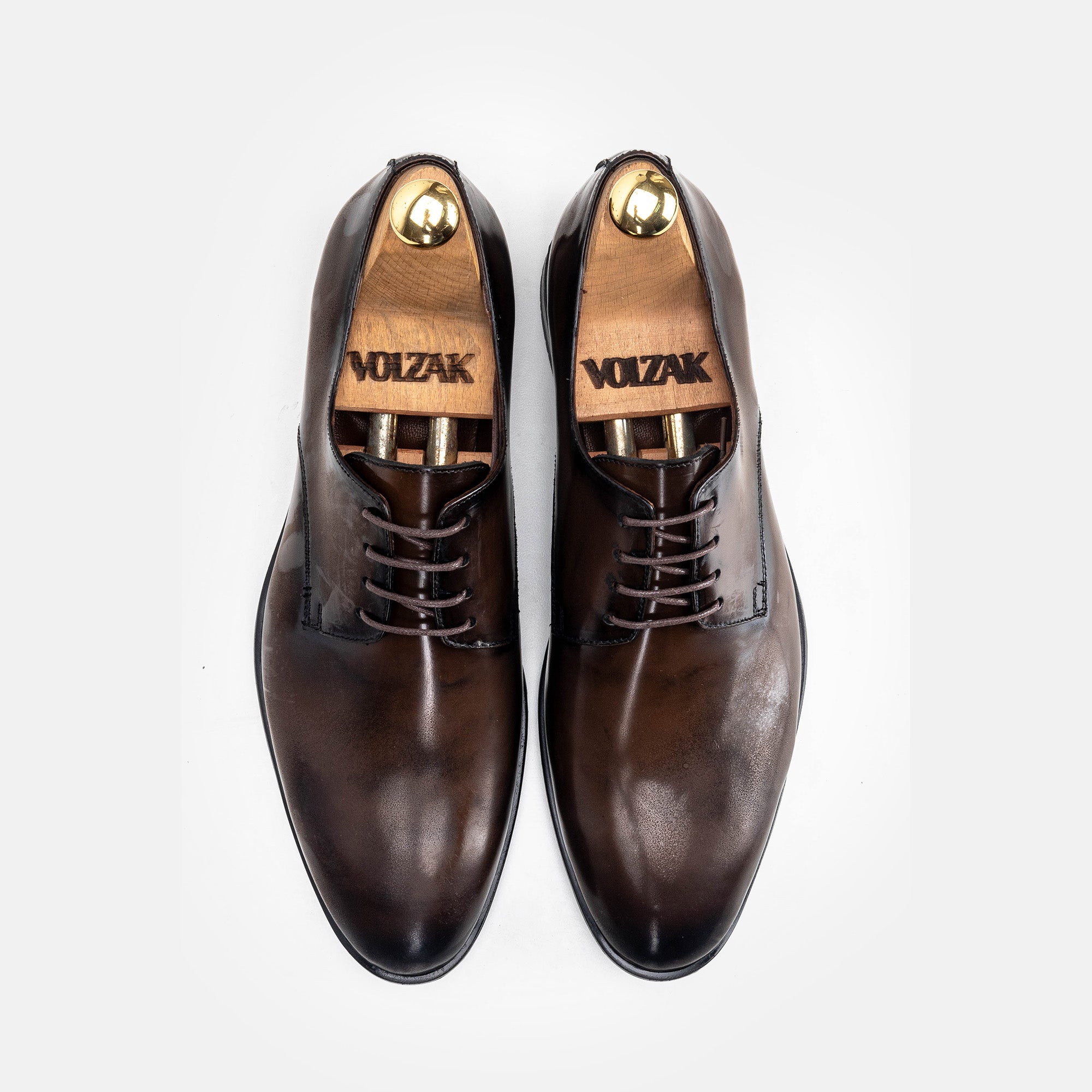 Volzak 5325 chaussure en cuir Démasquable Marron vintage