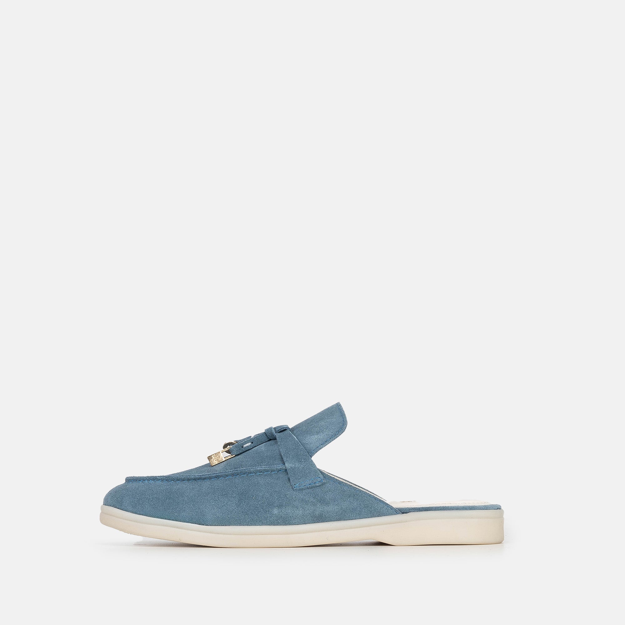 Volzak 0777 Mule en daim Bleu