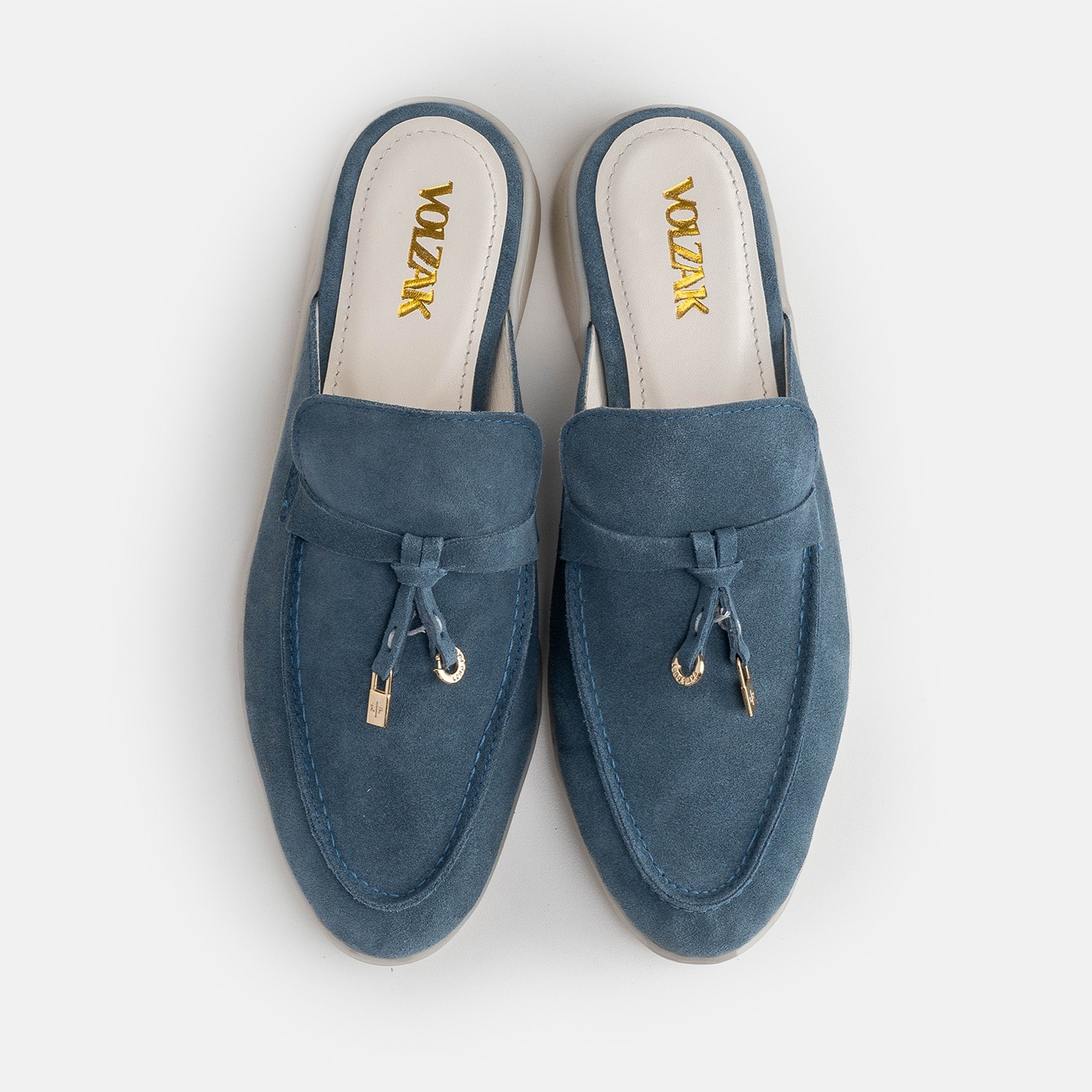 Volzak 0777 Suede Mule Blue