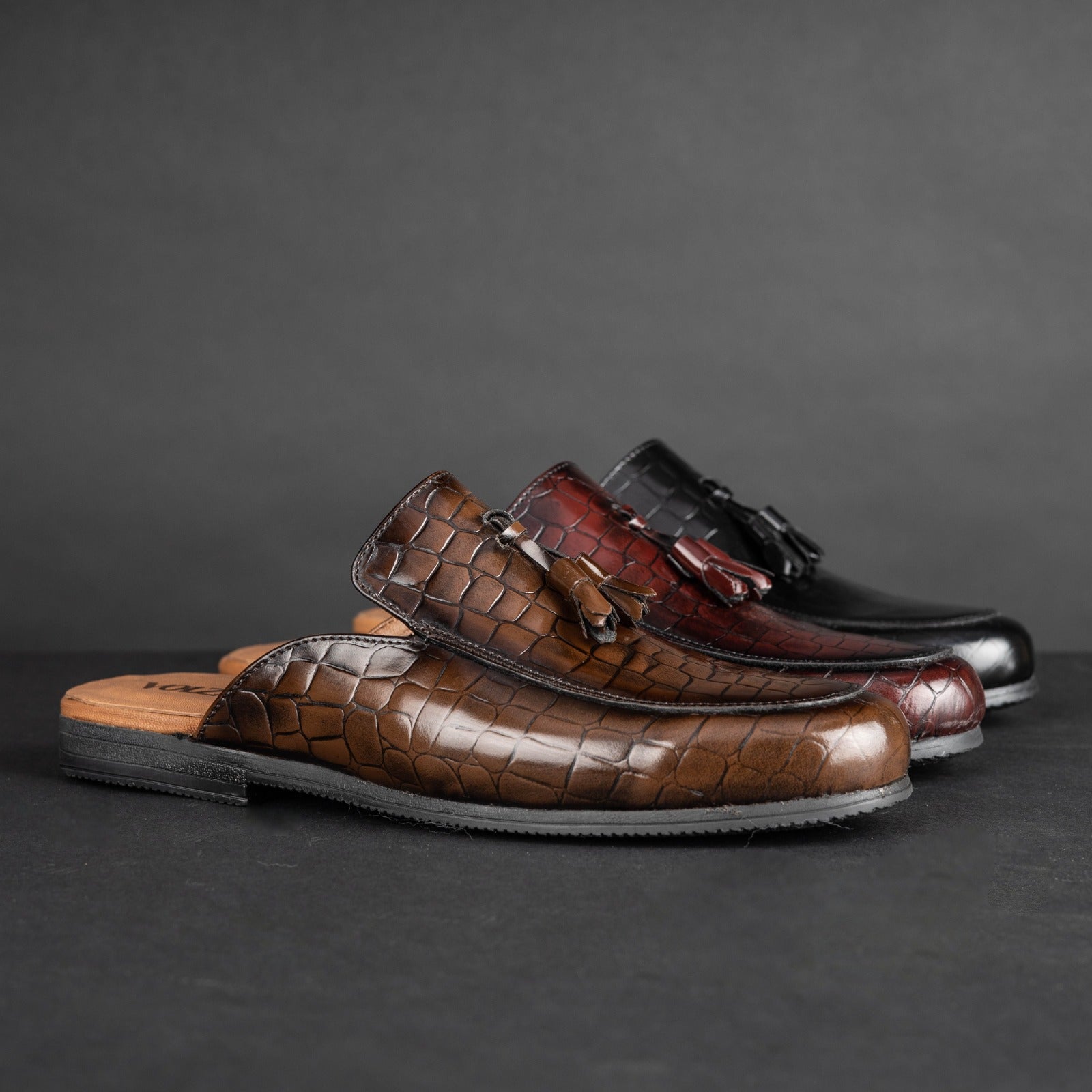 Volzak 5035 Mule en cuir Bordeaux