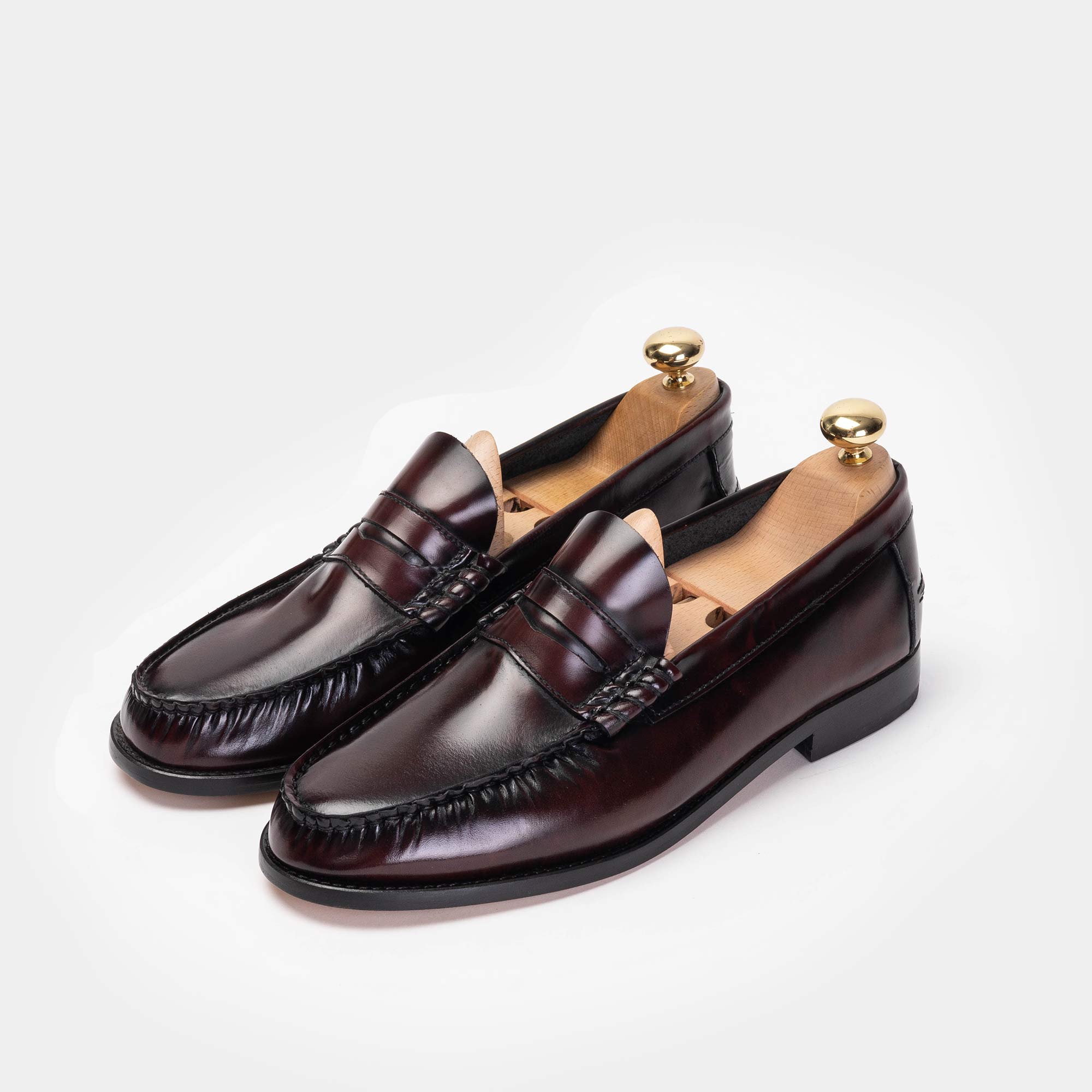 Volzak 315 Mocassin penny en cuir Démasquable Bordeaux