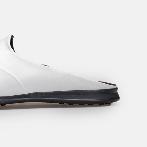 Volzak 5402 White Leather Mule