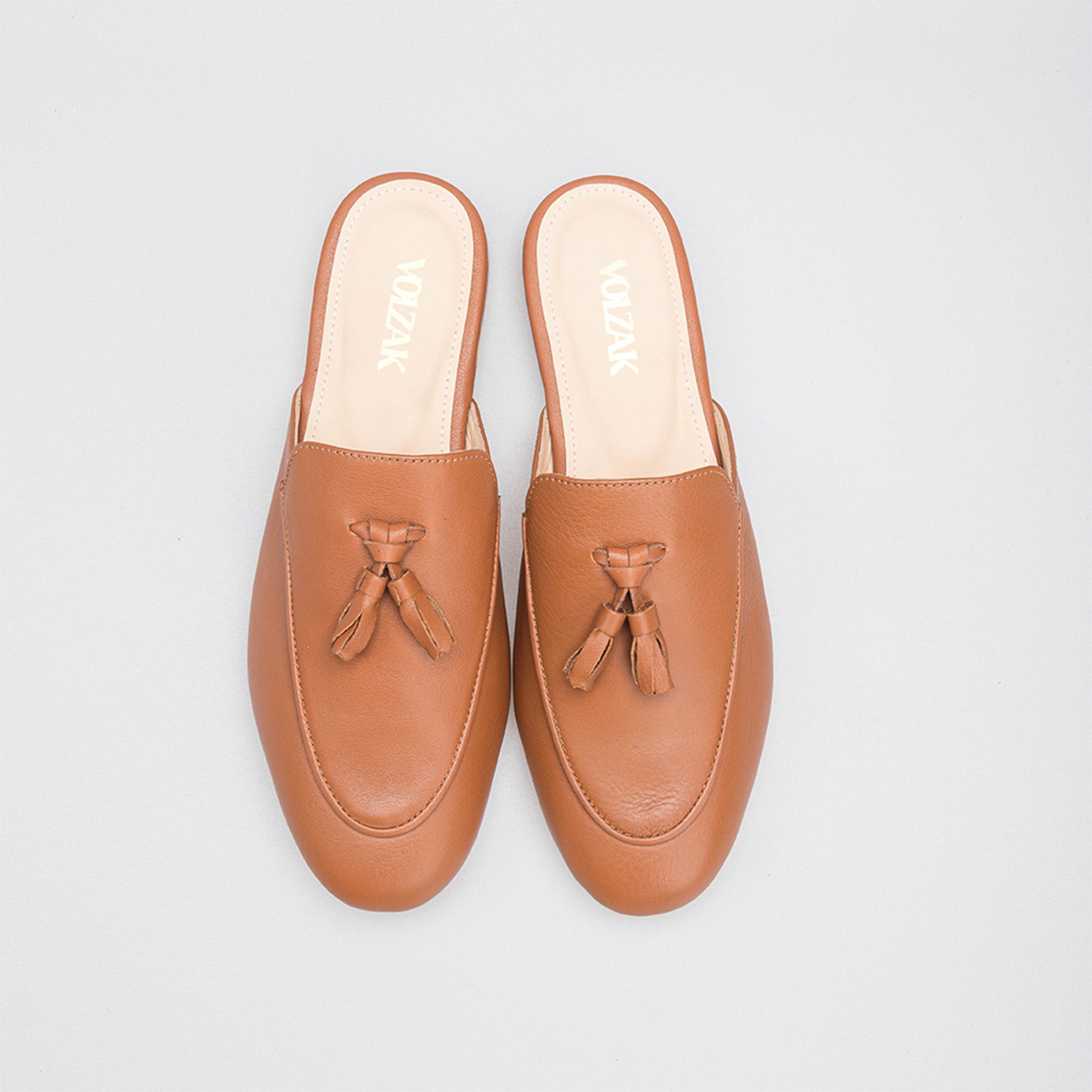 Volzak 3020 Mule en cuir Camel
