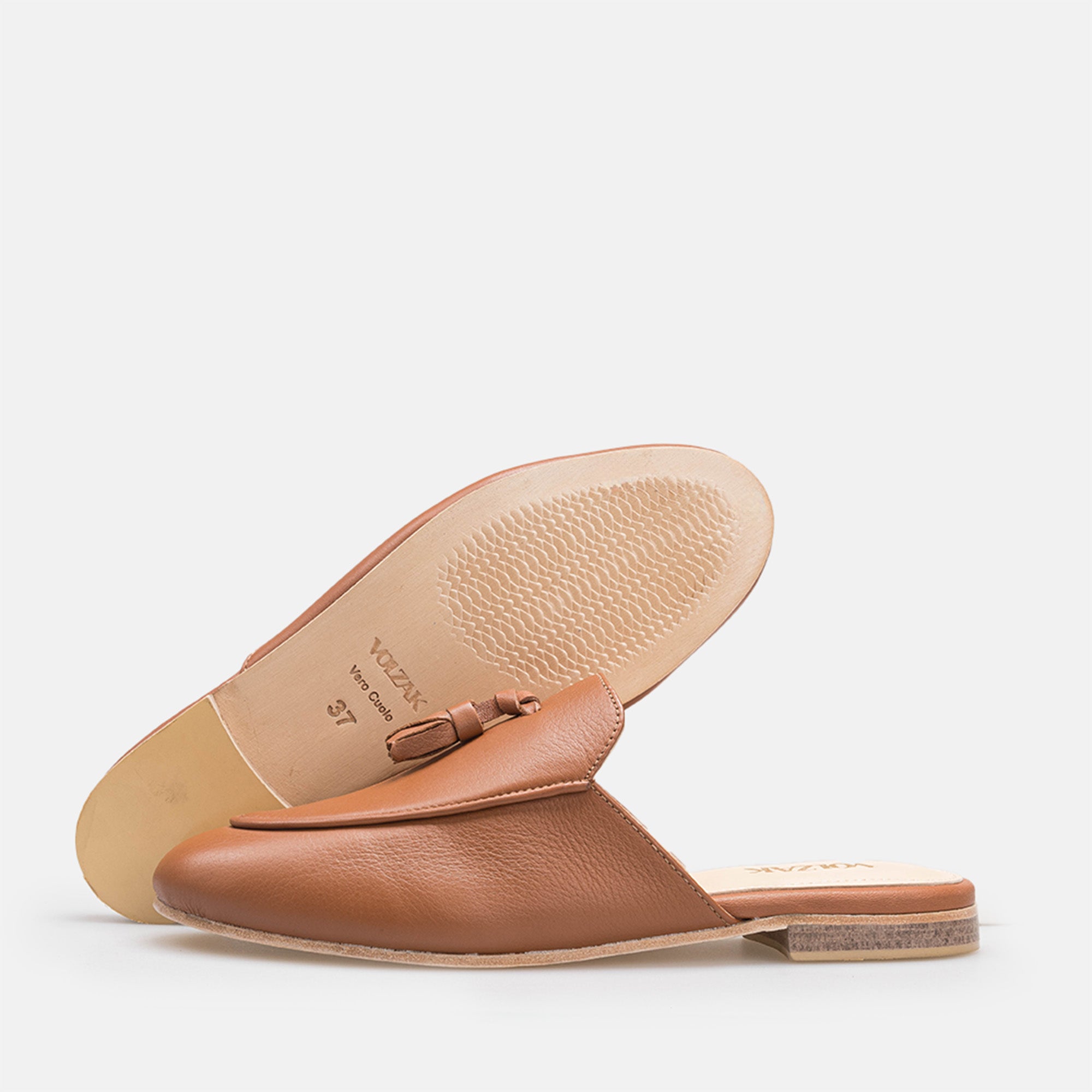 Volzak 3020 Mule en cuir Camel