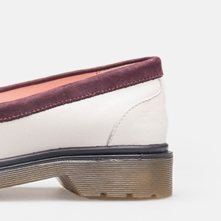 Volzak 422 Chaussure en cuir Beige Bordeaux