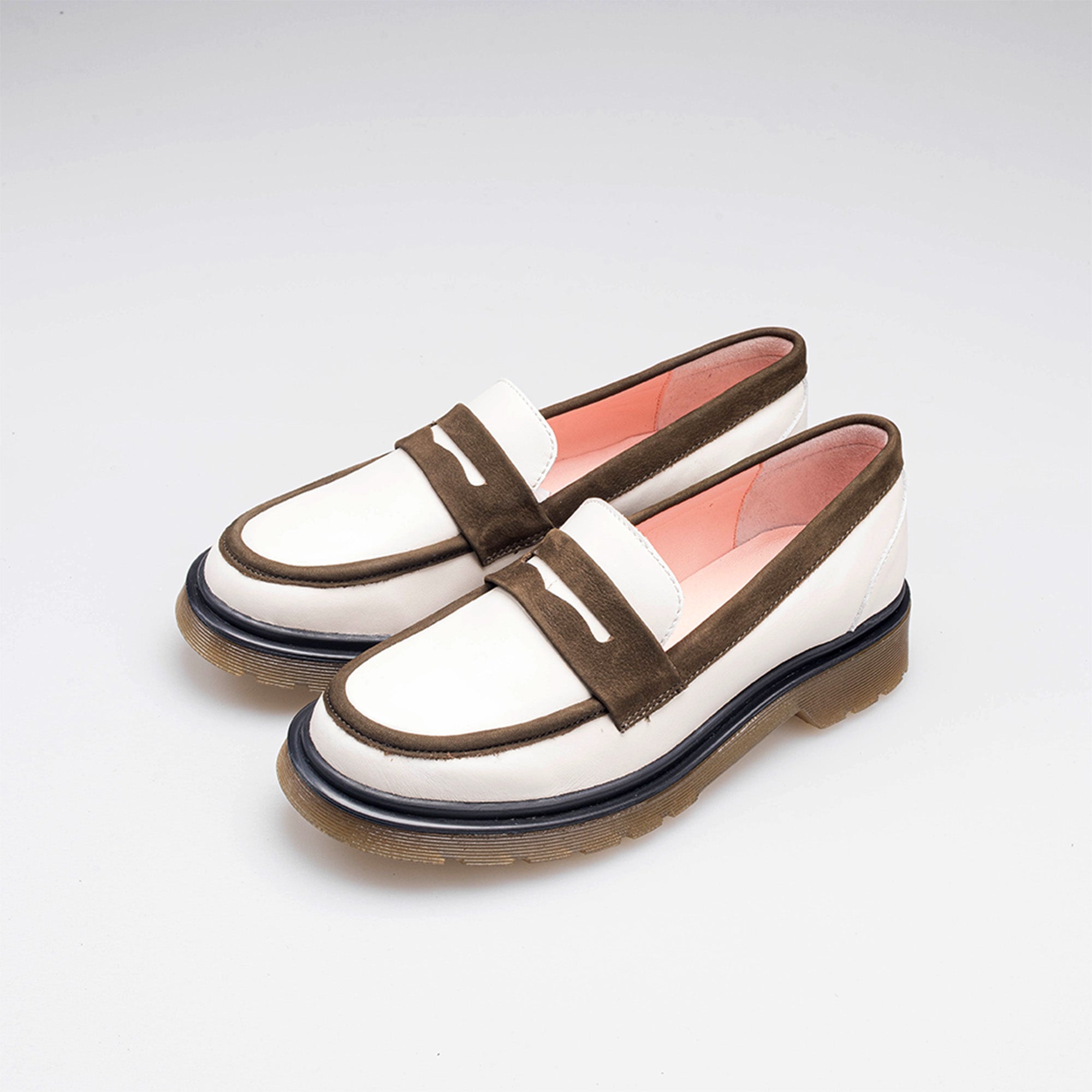 Volzak 422 Chaussure en cuir Beige Vert