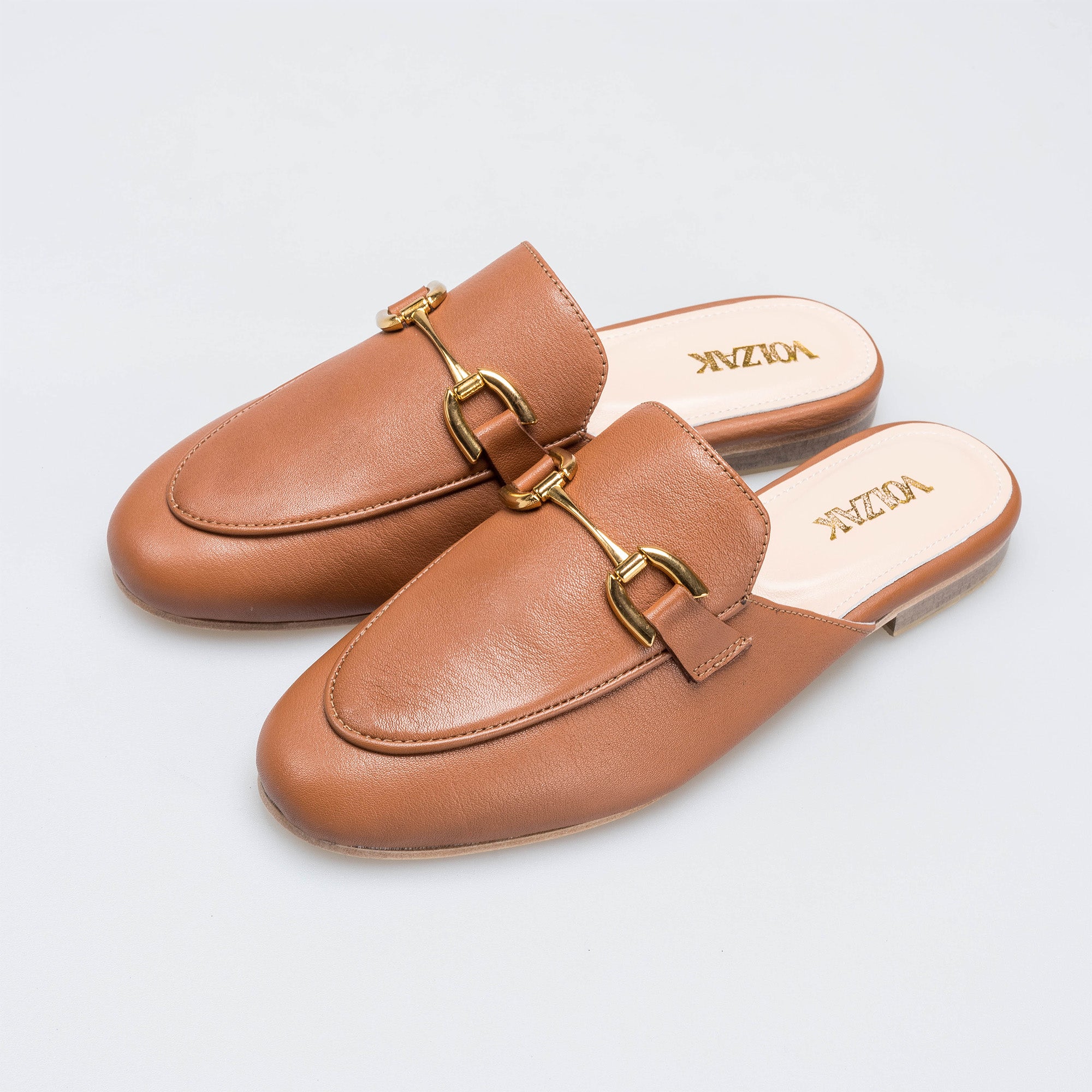 Volzak 3040 Mule en cuir Camel