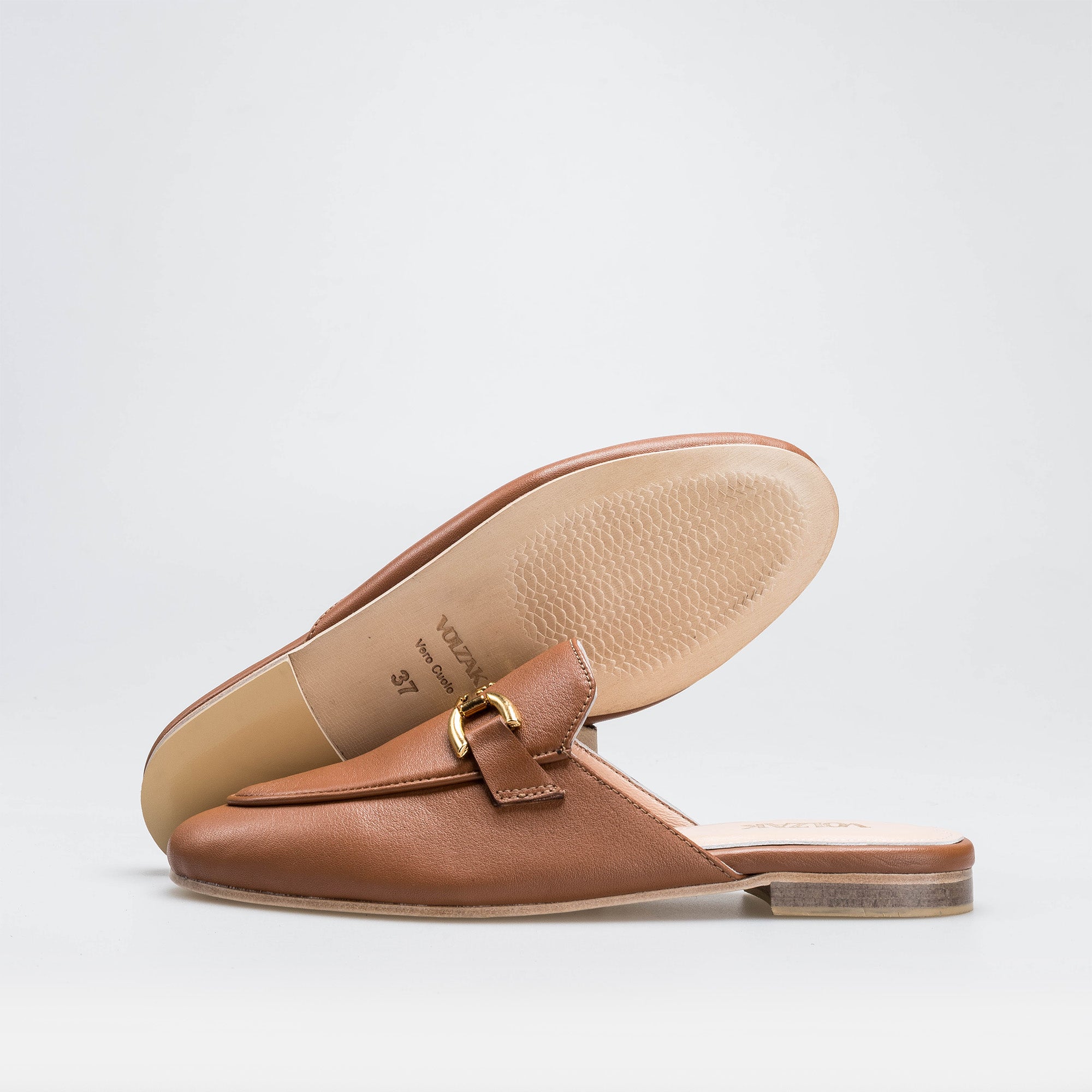 Volzak 3040 Mule en cuir Camel