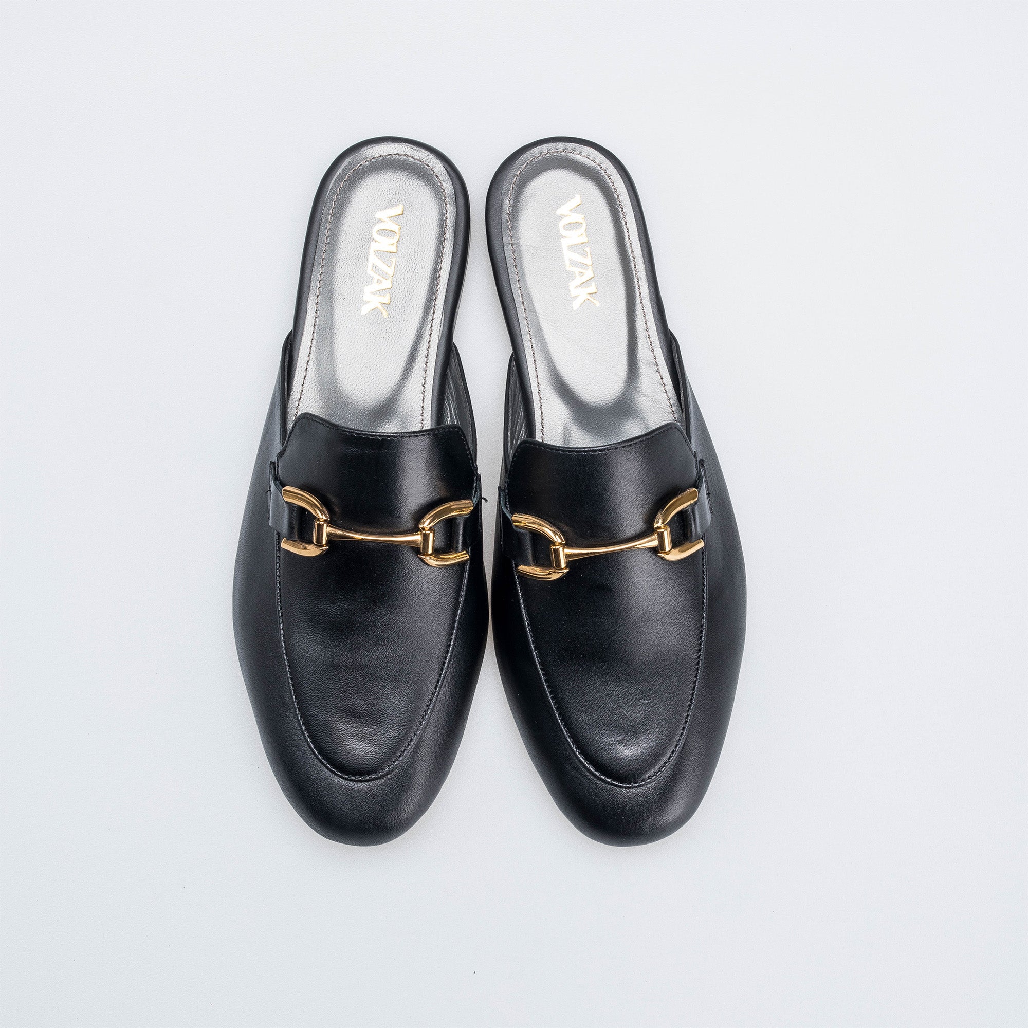 Volzak 3040 Mule en cuir Noir