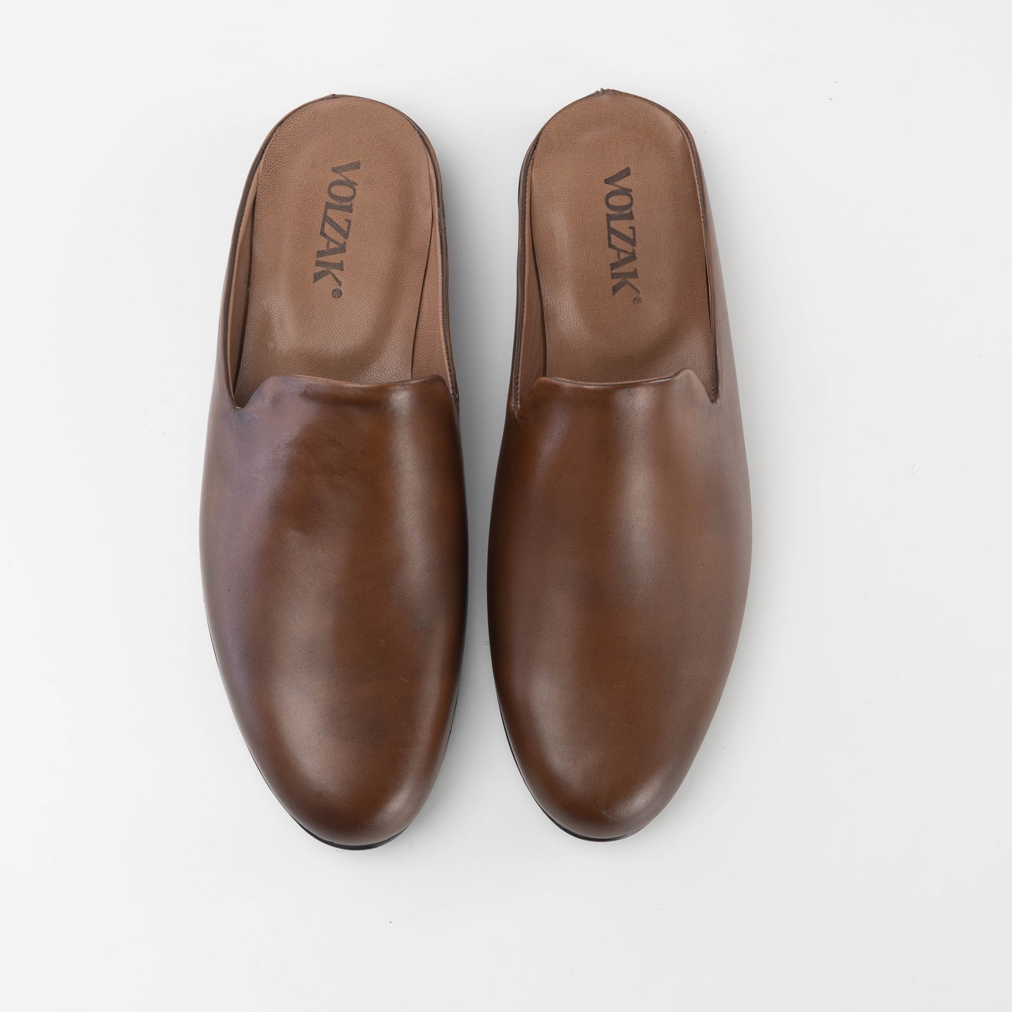 Volzak 5174 Mule en cuir marron vintage