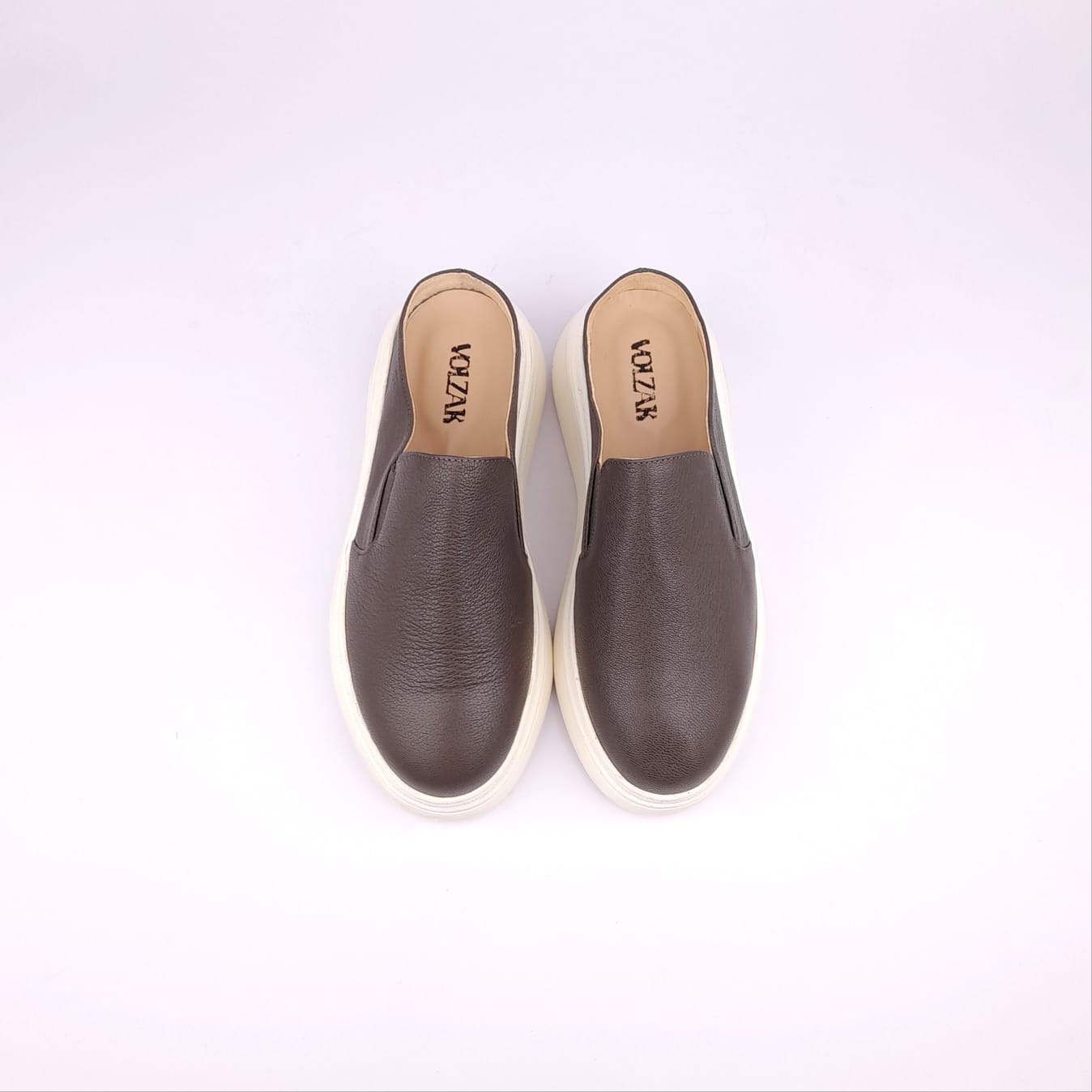 Volzak 02 Mule en cuir Taupe