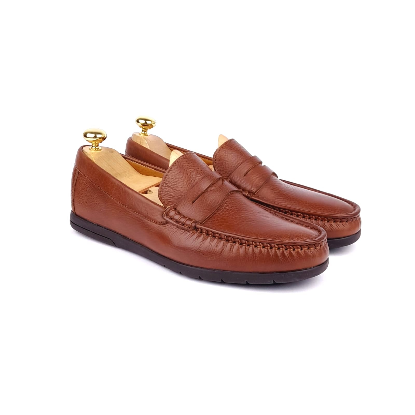 Volzak 099 Mocassin en cuir camel