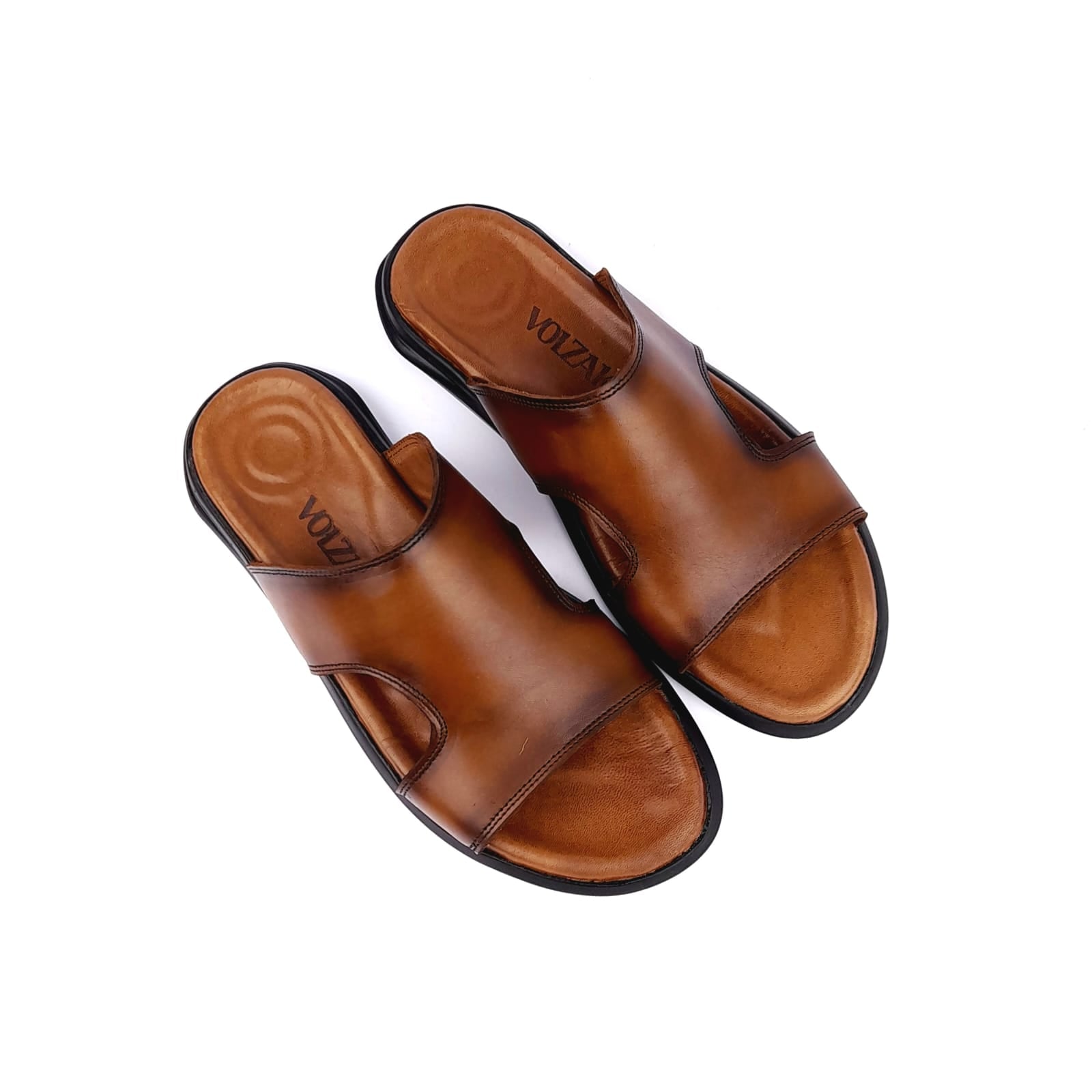Volzak 5133 Sandale en cuir Marron vintage