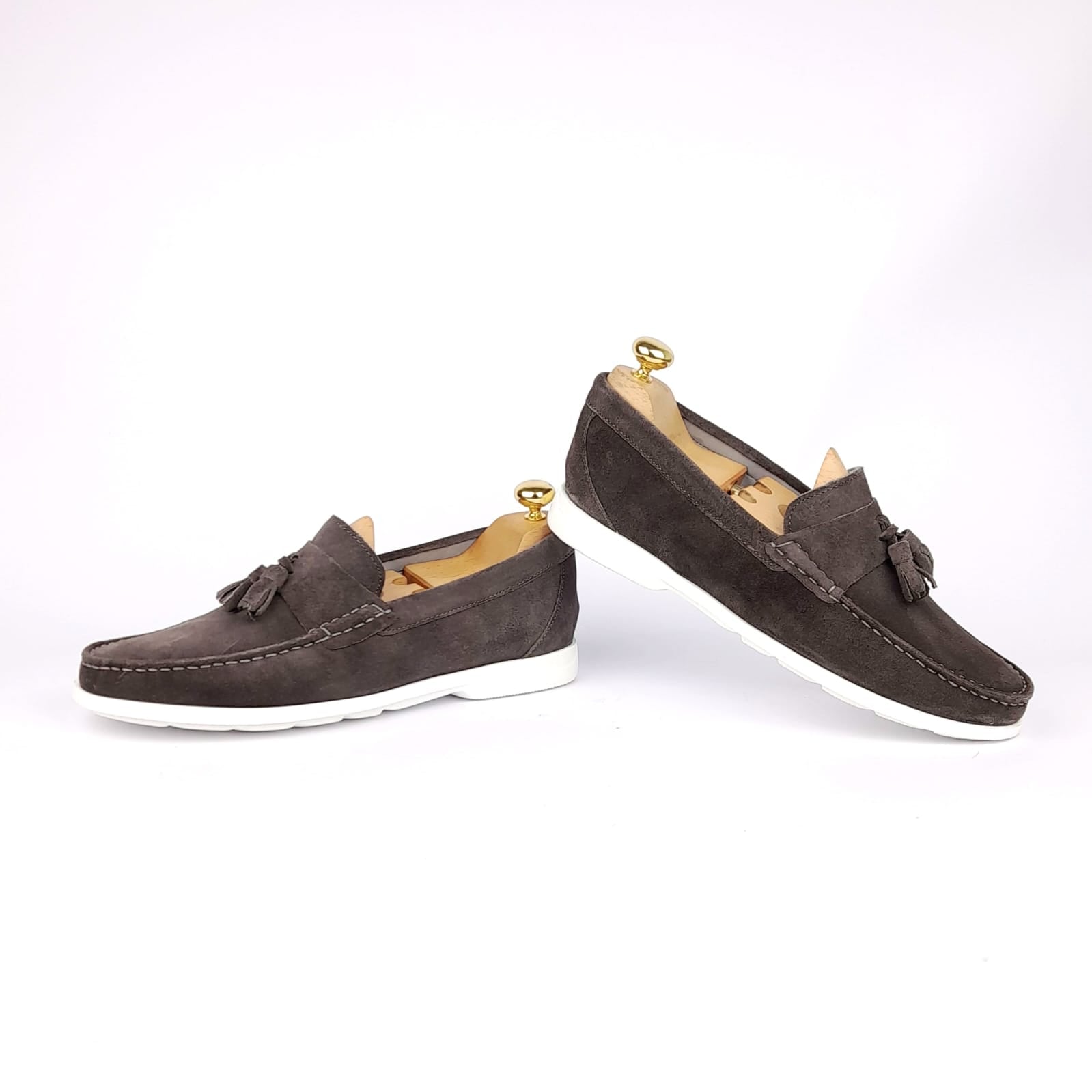 Volzak 011 Mocassin en daim gris