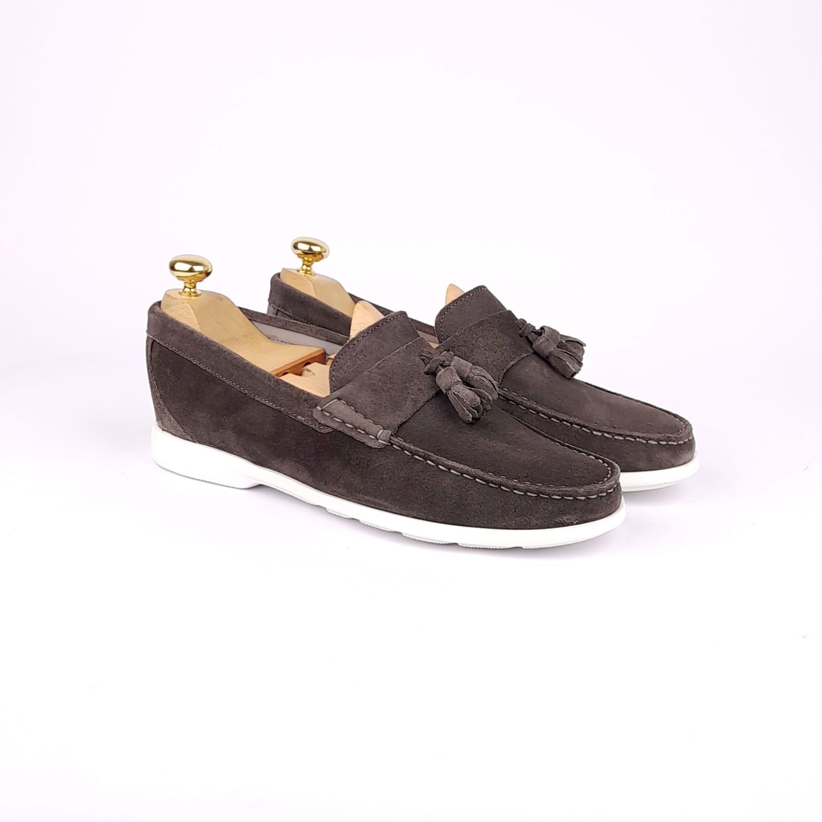 Volzak 011 Mocassin en daim gris
