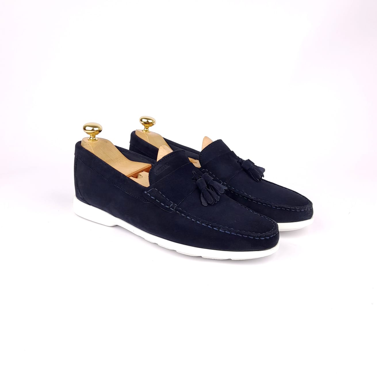 Volzak 011 Mocassin en daim bleu