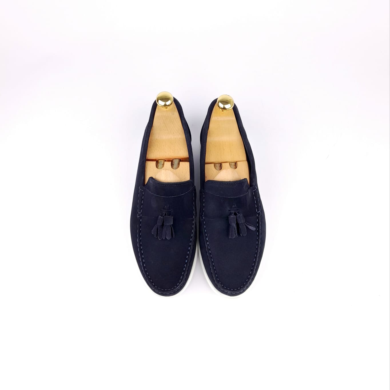 Volzak 011 Mocassin en daim bleu