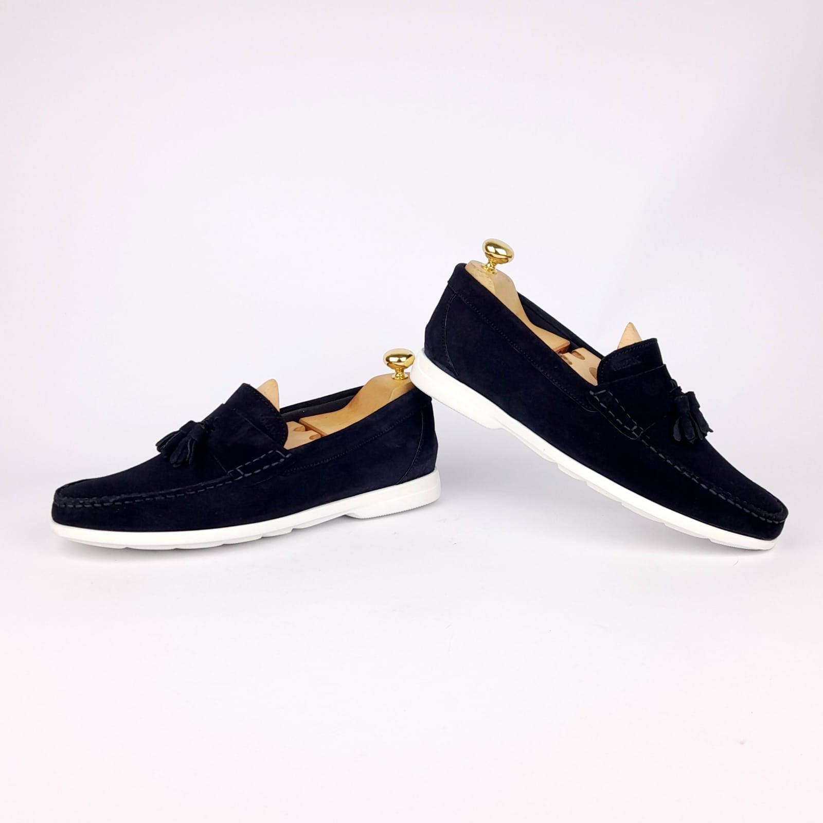 Volzak 011 Mocassin en daim bleu