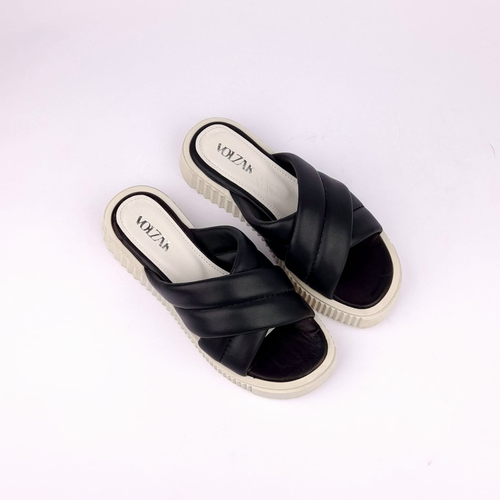 Volzak 129 Sandale en cuir Noir