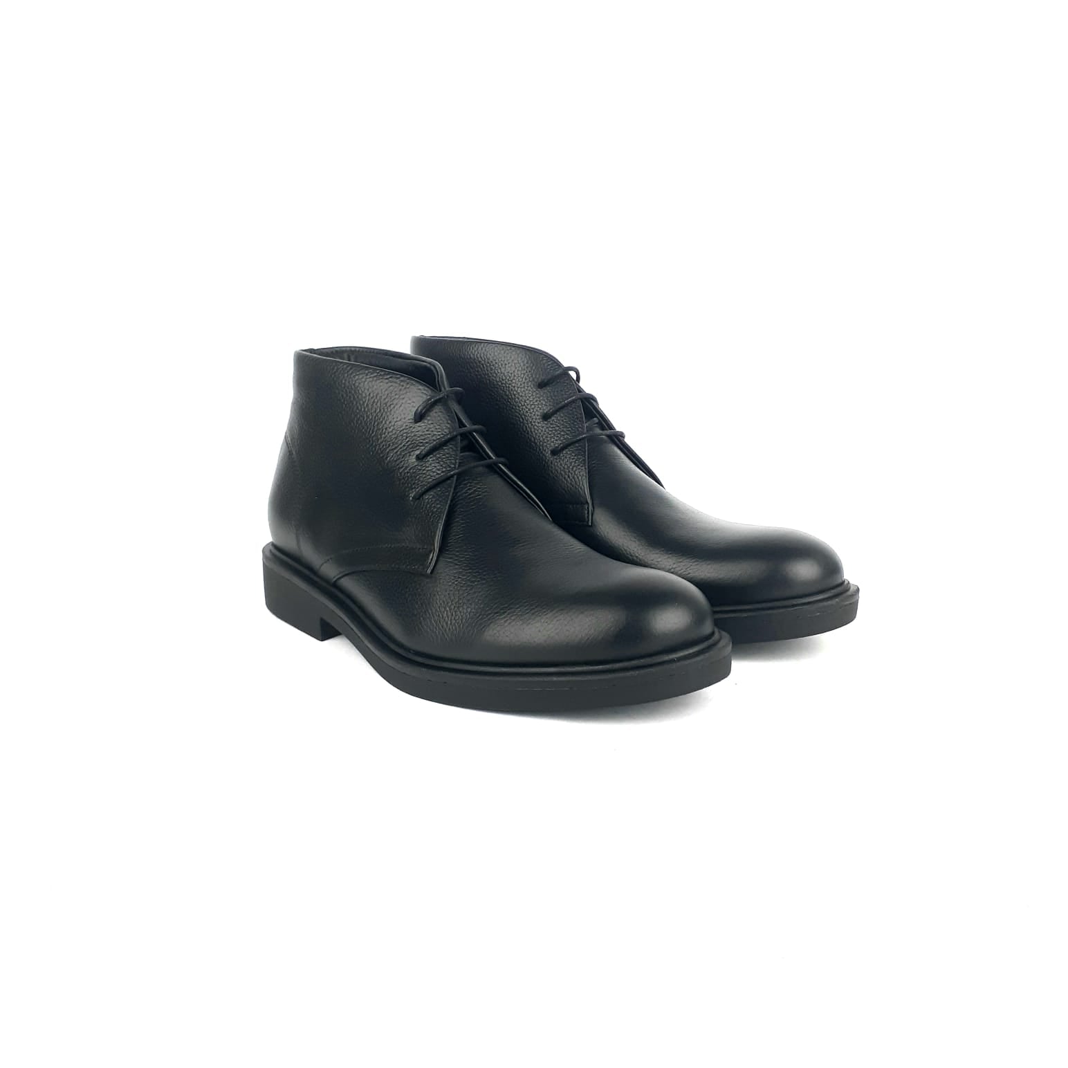 715 Bottine en cuir grainé Noir