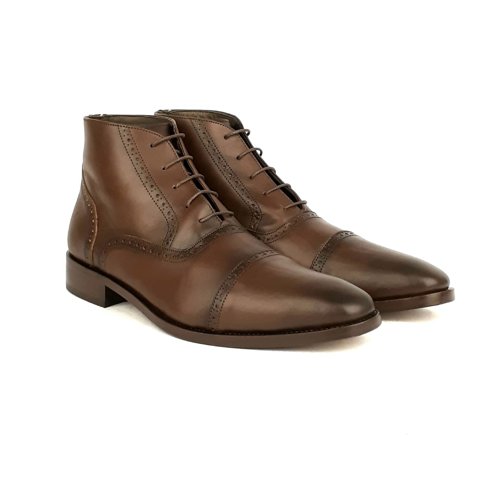 0970 Bottine en cuir marron