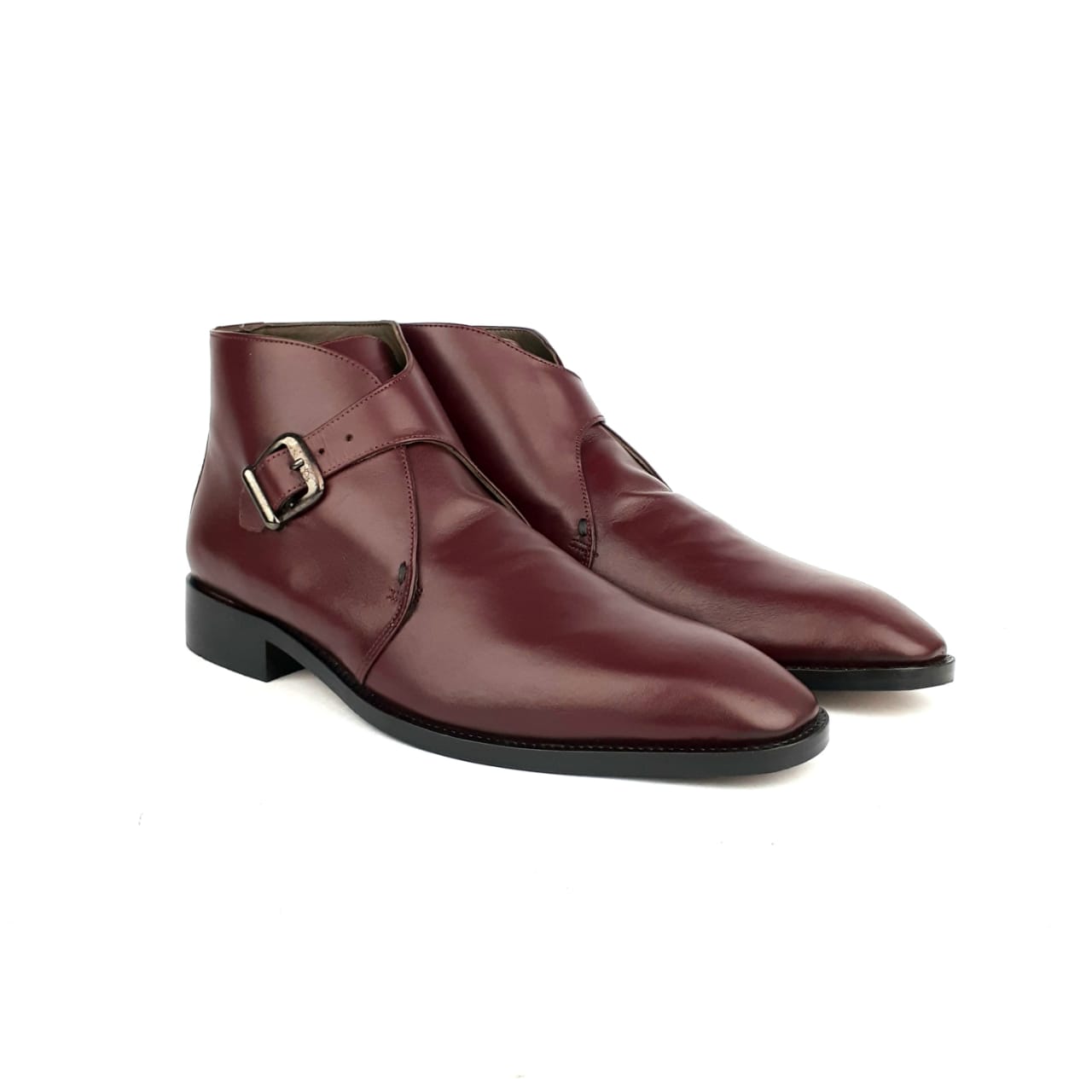1192 Bottine en cuir bordeaux