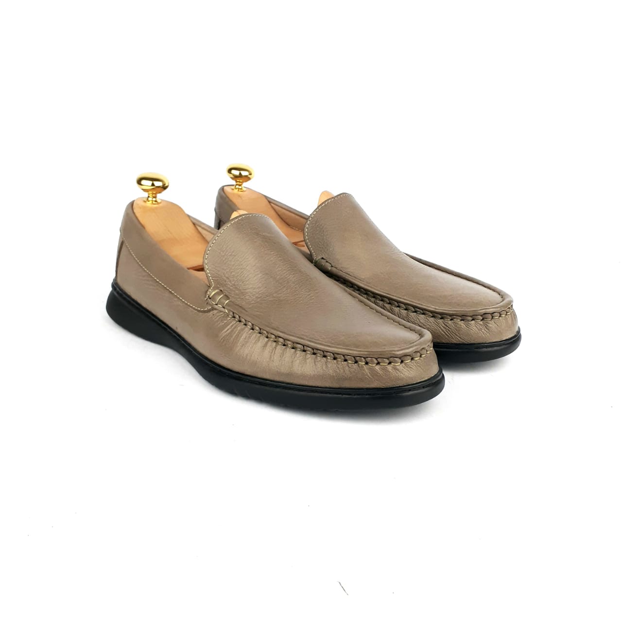 .105 Taupe Leather Moccasin