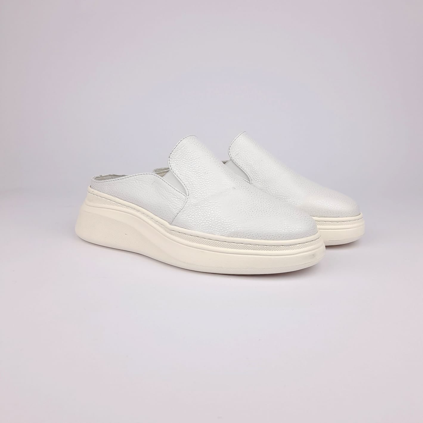 Volzak 02 Mule en cuir Blanc