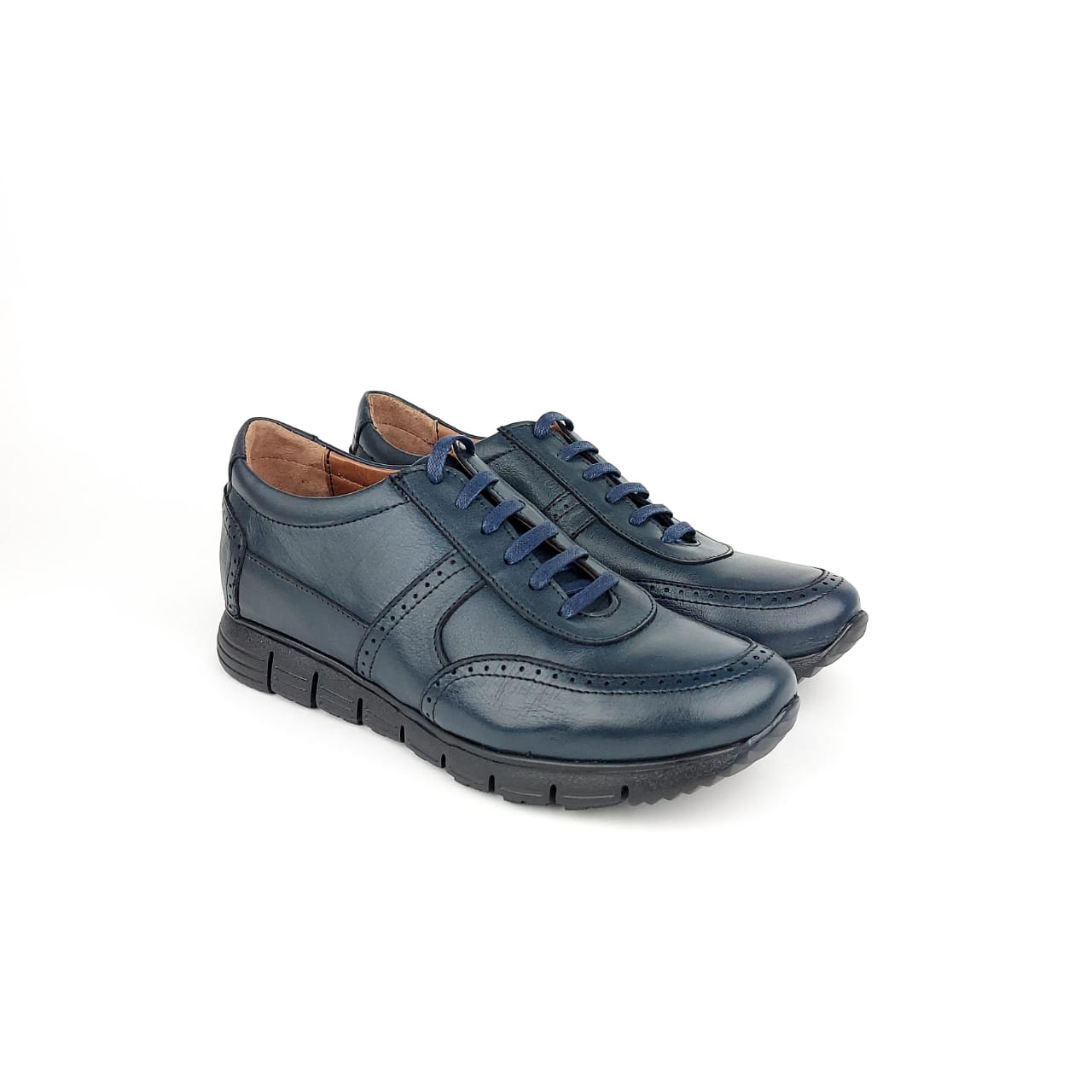 Volzak 895 Basket en cuir bleu
