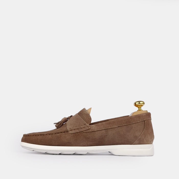 Volzak 011 Mocassin en daim taupe