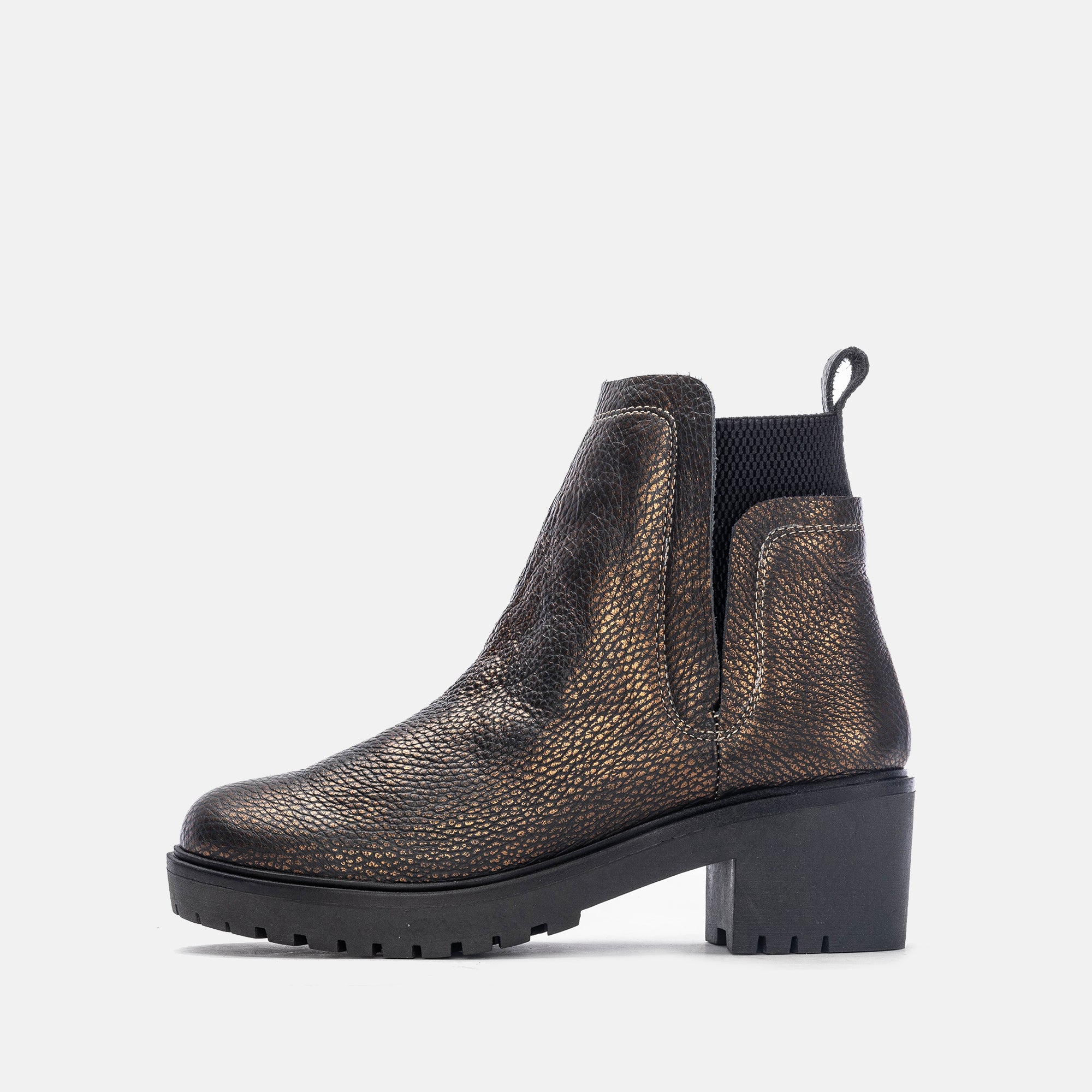 Volzak 037 Bottine en cuir Noir Bronze
