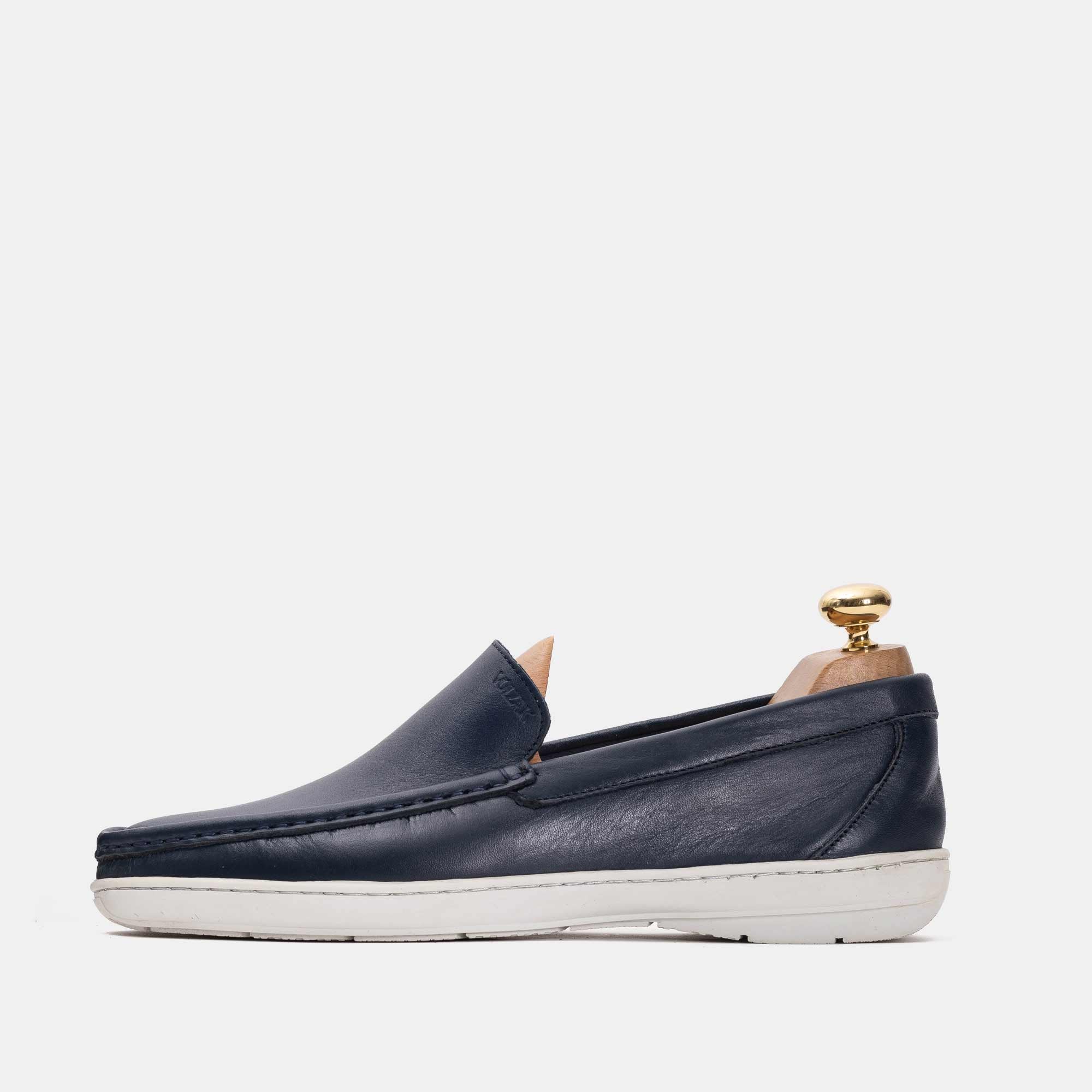 Volzak 03 Mocassin en cuir bleu