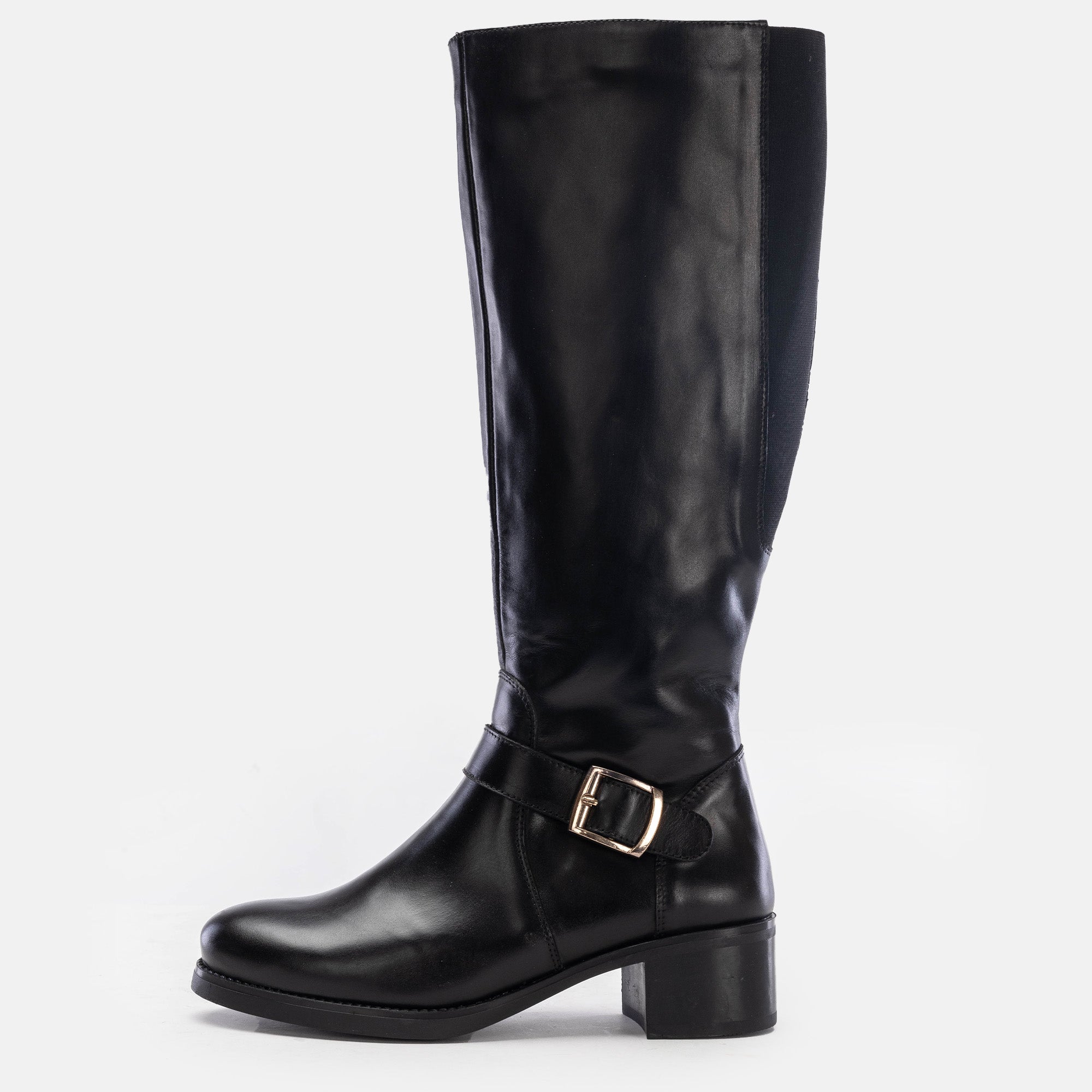Volzak 066 Botte genouillère en cuir Noir