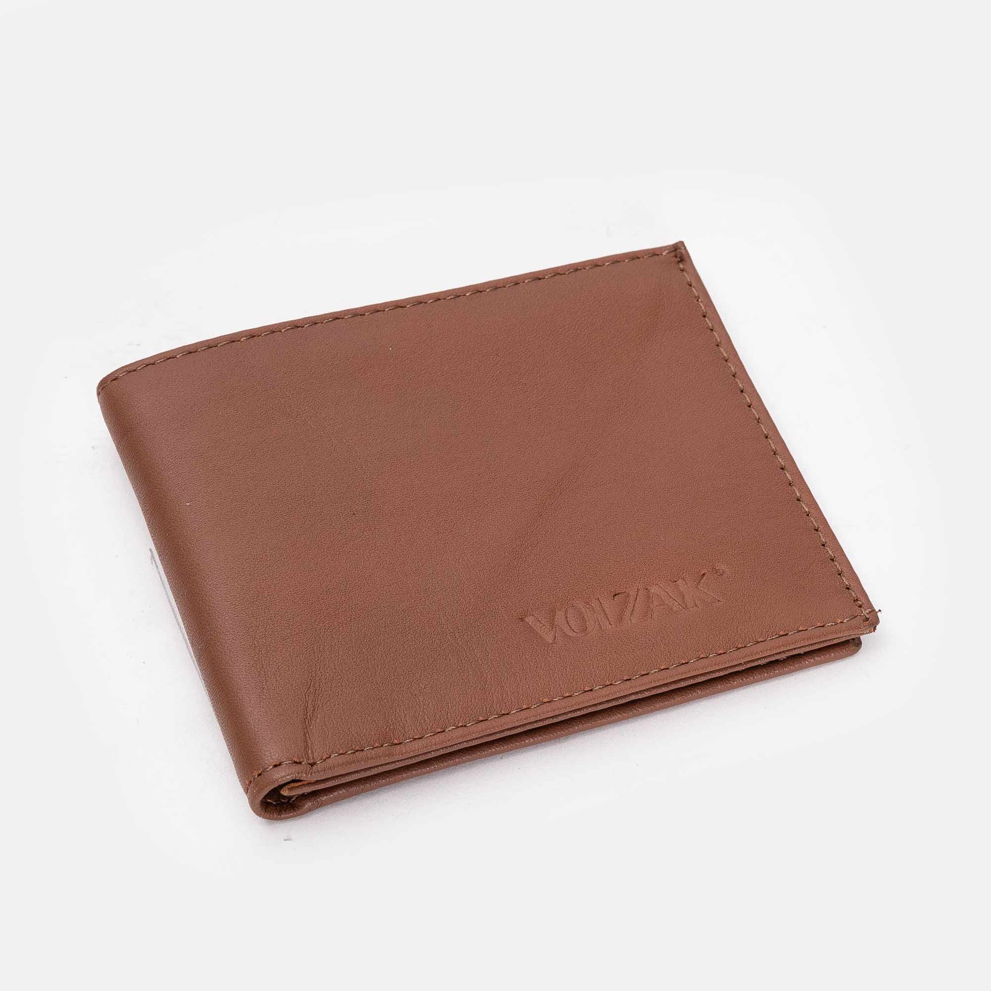 Volzak 081 Portefeuille En Cuir Camel Lisse