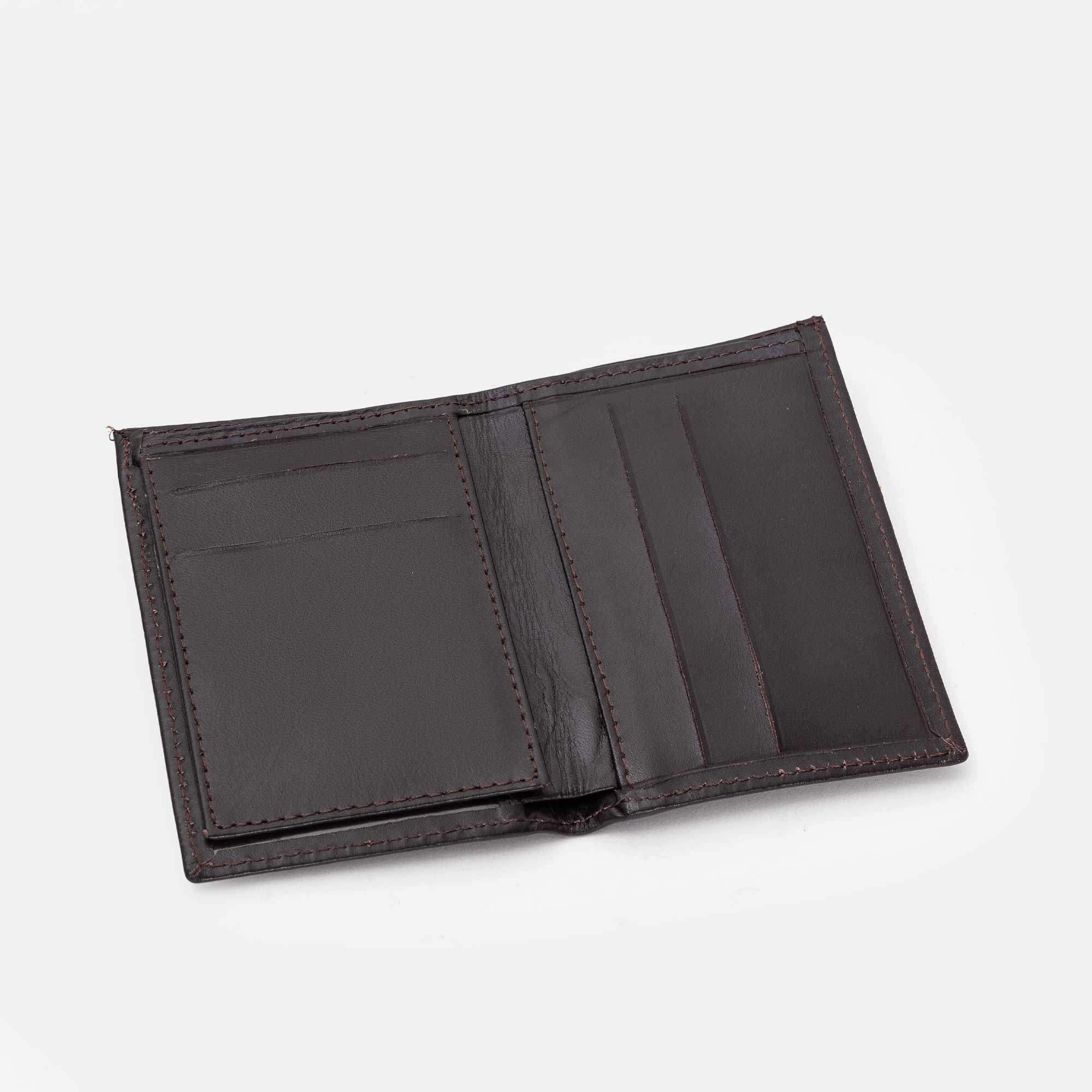 Volzak 082 Portefeuille En Cuir Marron Foncé