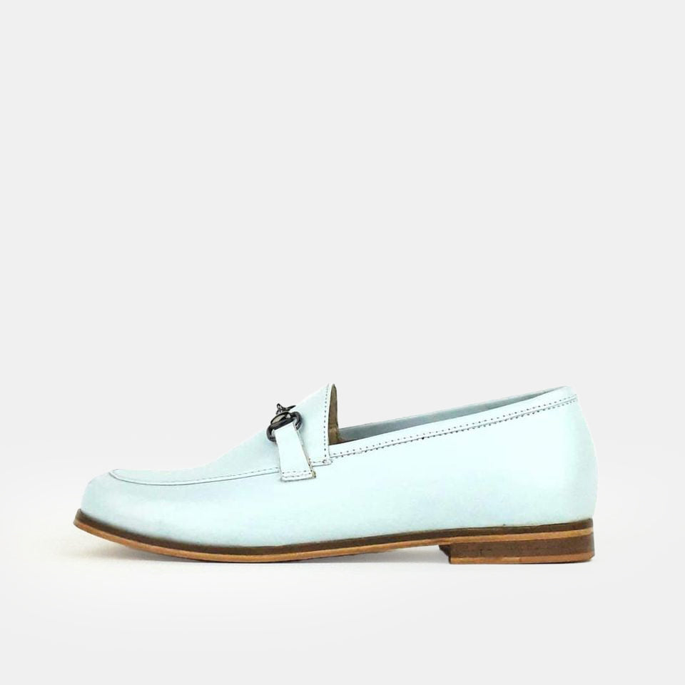 Volzak 102 Mocassin en cuir vert d'eau