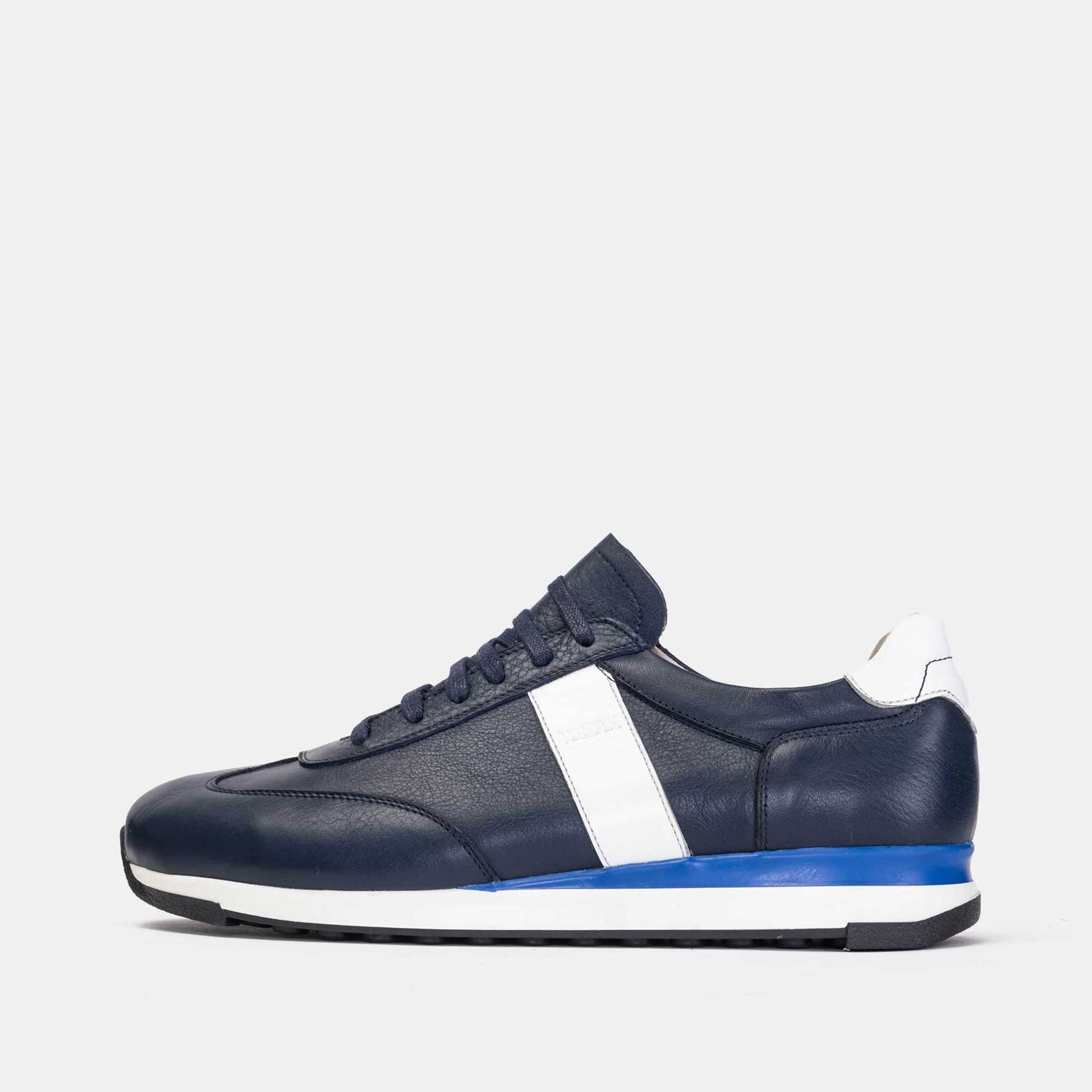 Volzak 6048 Basket en cuir Bleu blanc