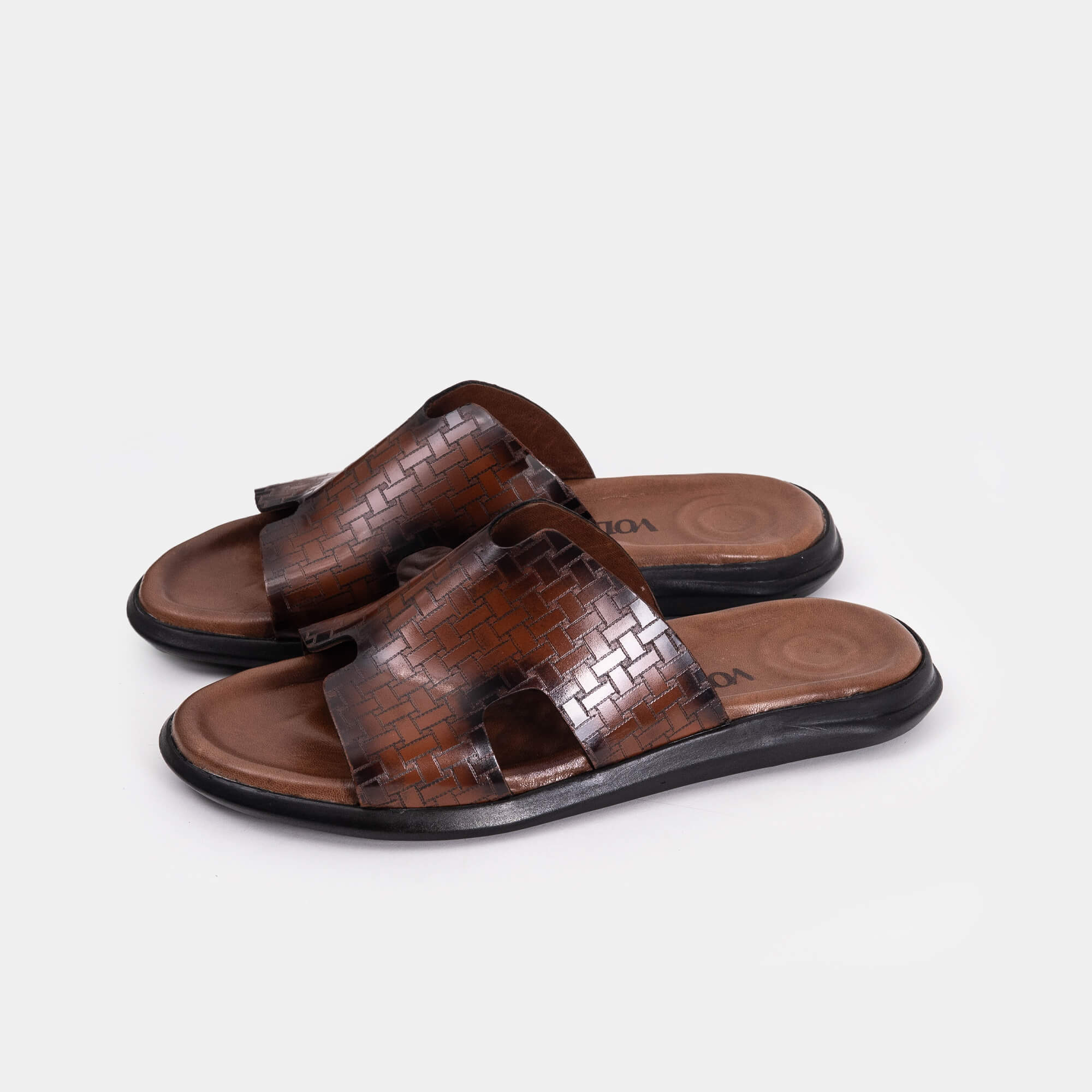 Volzak 5131 Sandale en cuir démasquable Marron